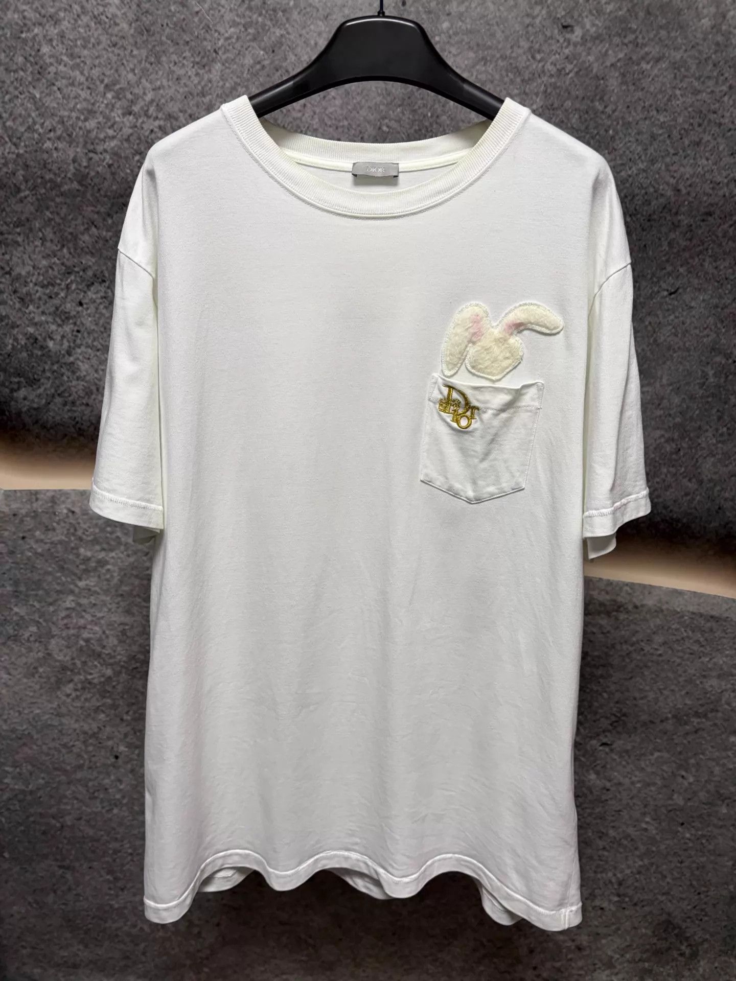 Dior Dior x Erl white rabbit-embroidered pocket Tee X3L Size US XXL / EU 58 / 5 - 1 Thumbnail
