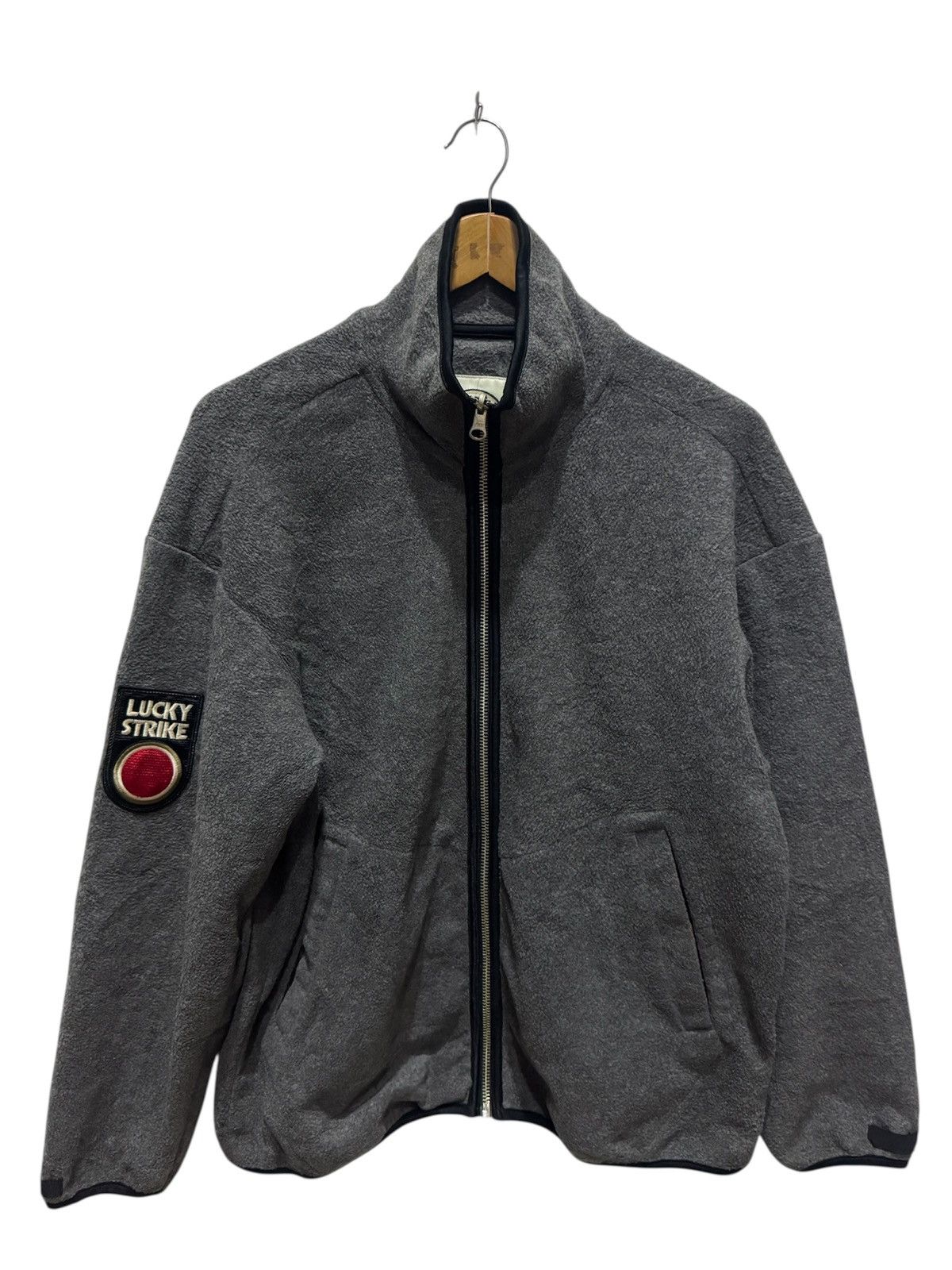 Vintage Vintage Lucky Strike Fleece Jacket Size US M / EU 48-50 / 2 - 1 Thumbnail
