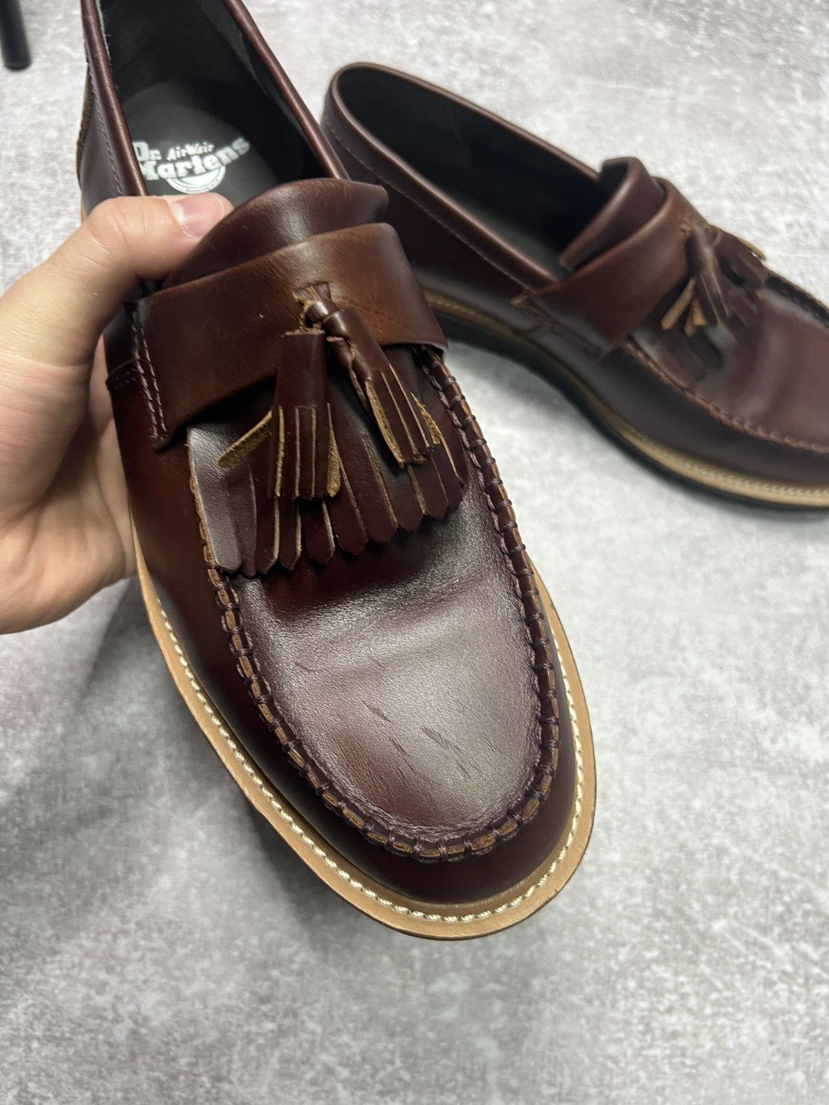 Dr. Martens Dr. Martens Annah Tassel Loafers Burgundy Dark Brown Leather Size US 9 / EU 42 - 9 Thumbnail