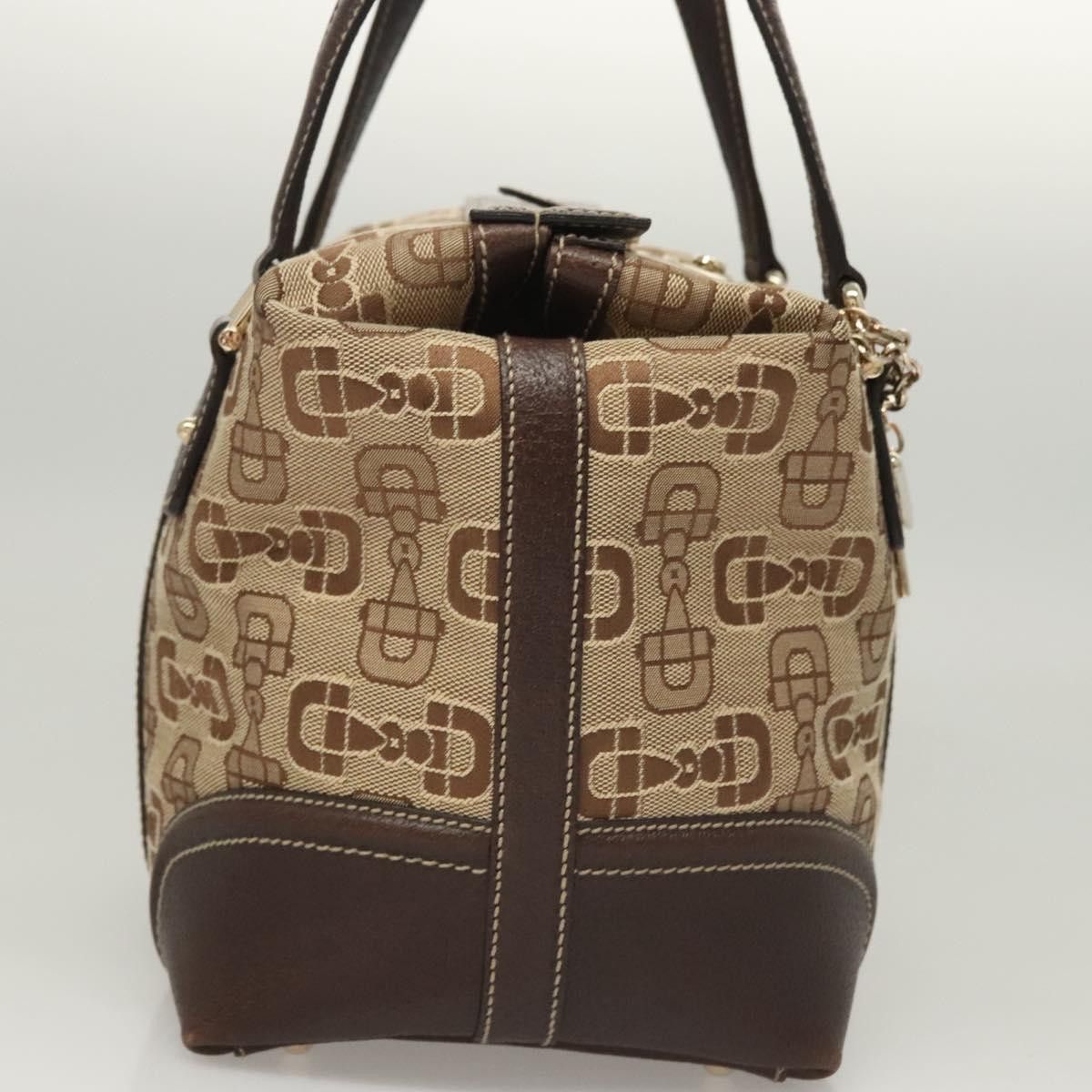 Gucci GUCCI Hand Bag Canvas Brown Gold Size ONE SIZE - 4 Thumbnail