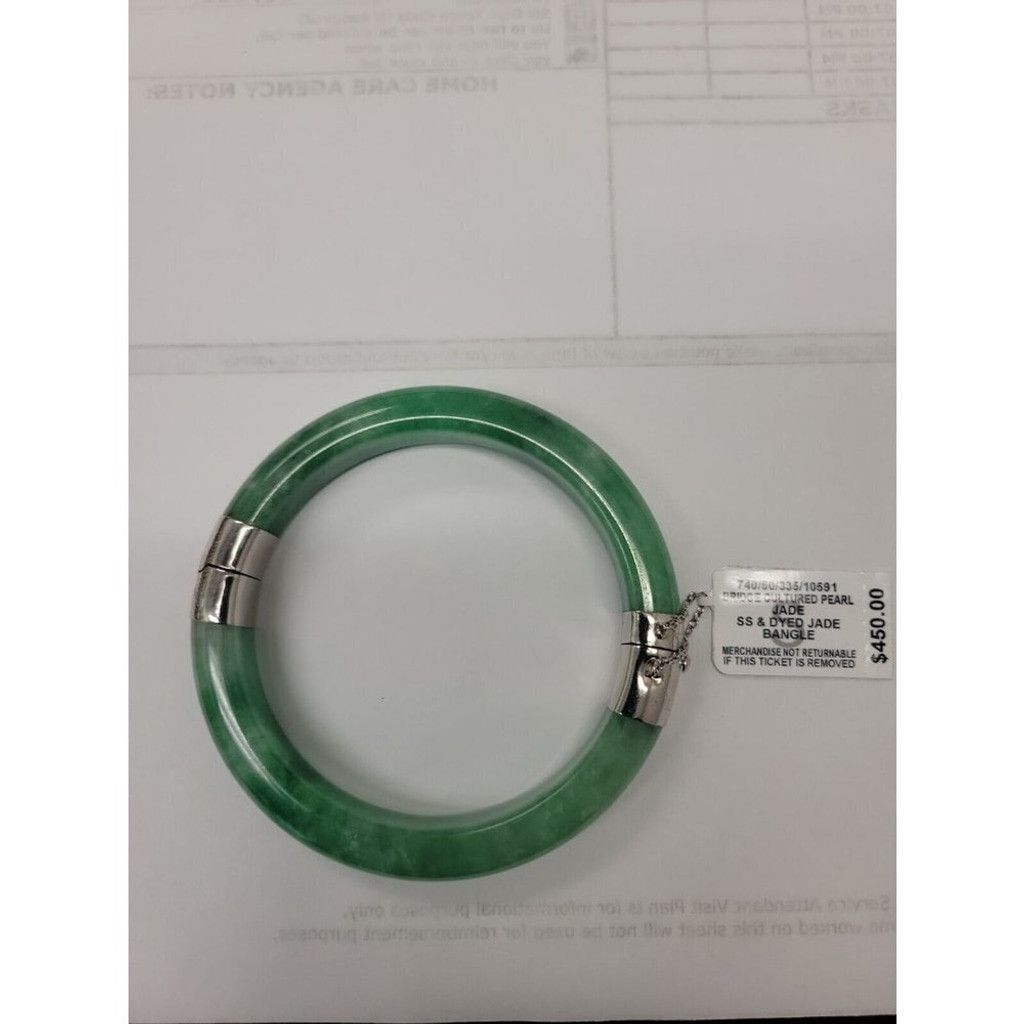 Other WOMEN'S Macy's Jade Cultured Pearl Bangle. 3" Size ONE SIZE - 6 Thumbnail
