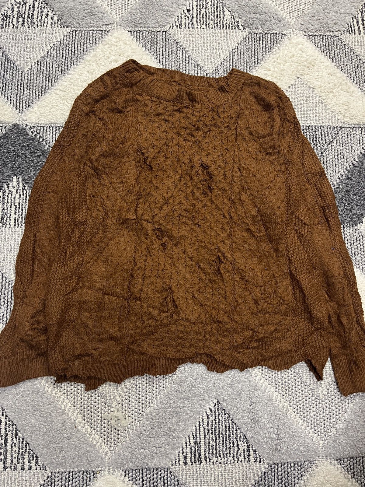 Japanese Brand × Vintage VINTAGE CRAZY SWEATER DISTRESSED WITH HOLES Size US M / EU 48-50 / 2 - 1 Thumbnail