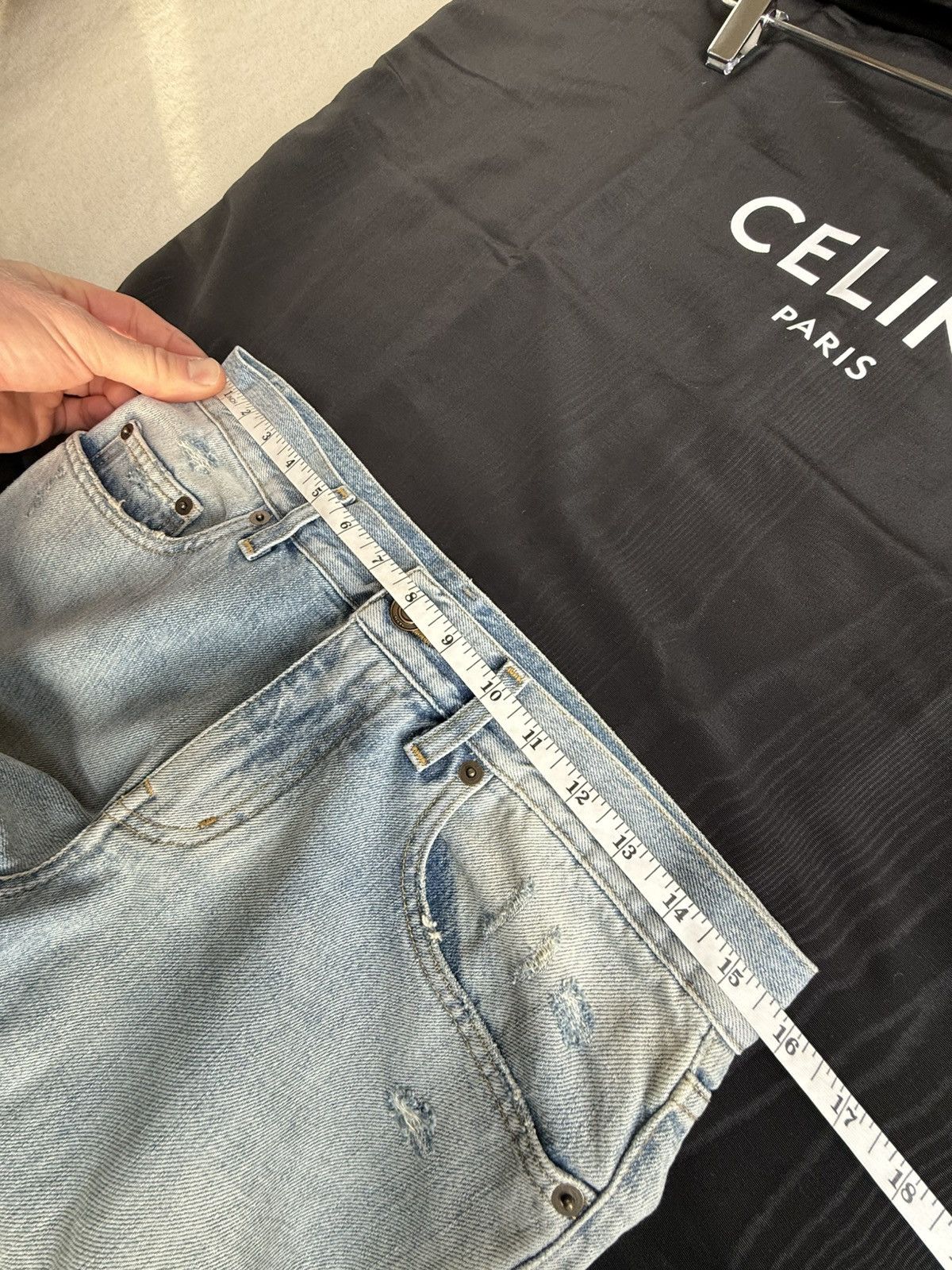 Saint Laurent Paris SS16 Saint Laurent knee rip trash jeans Hedi 29 D02 skinny Size US 29 - 2 Thumbnail