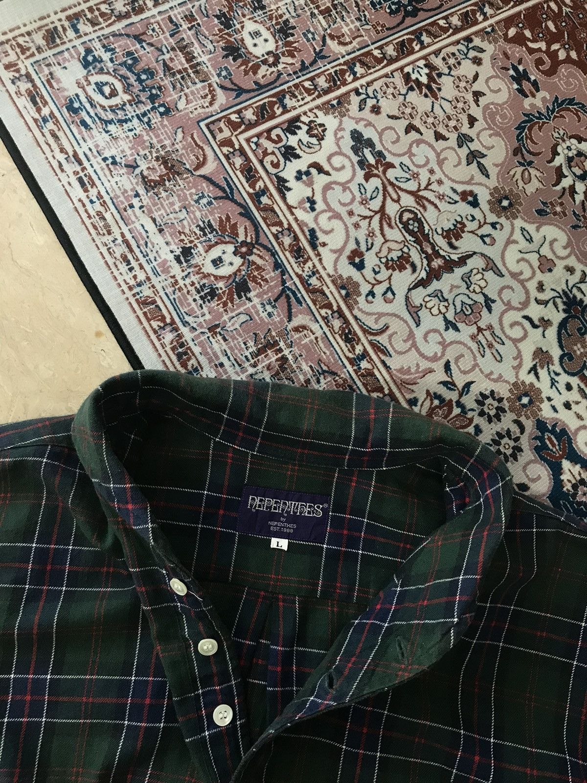 Nepenthes Nepenthes Shawl Collar Half Buttom Pullover Longsleeve Shirt Size US L / EU 52-54 / 3 - 1 Thumbnail