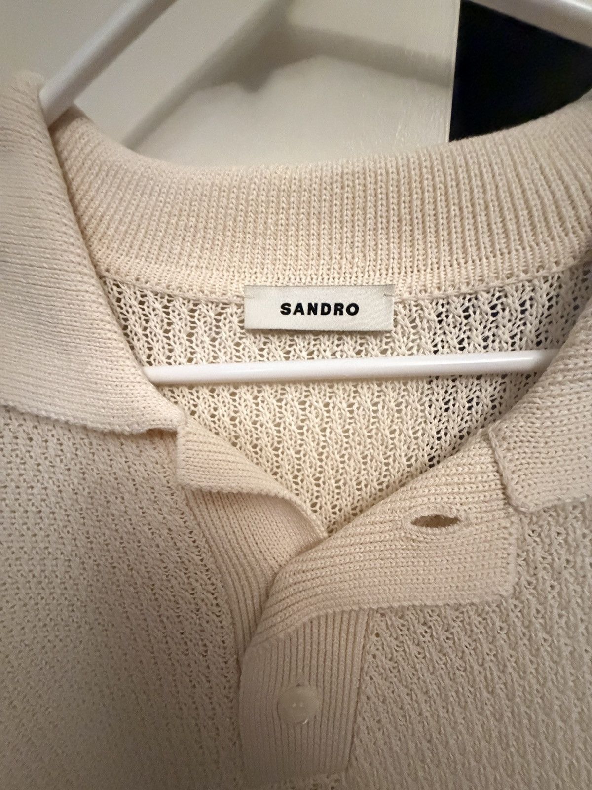 Sandro Short-sleeved waffle-effect polo shirt beige/sand Size US M / EU 48-50 / 2 - 5 Thumbnail