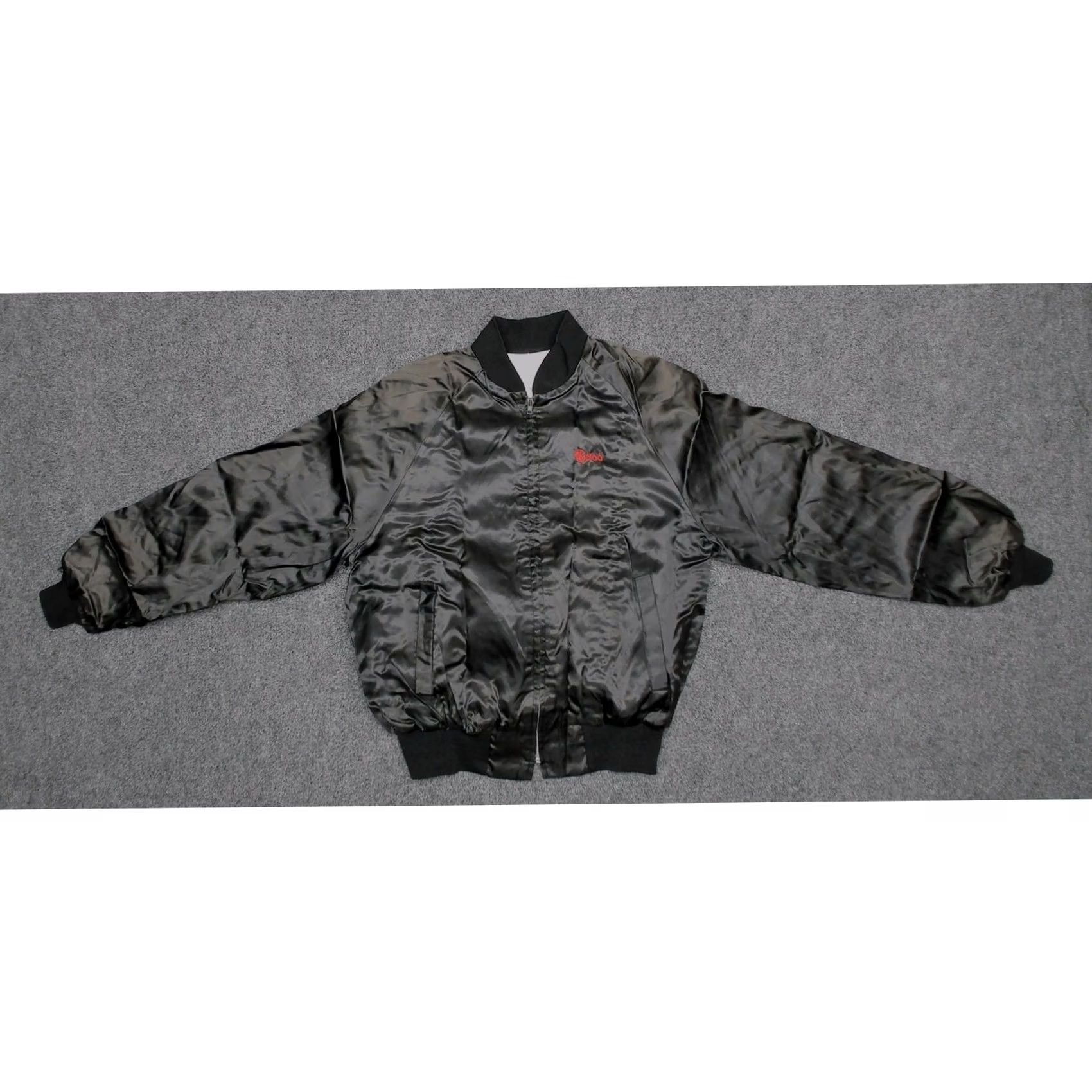 Vintage 70s King Louie Satin Bomber Jacket L Black Mack Truck Hellen Transportation Size US L / EU 52-54 / 3 - 5 Thumbnail