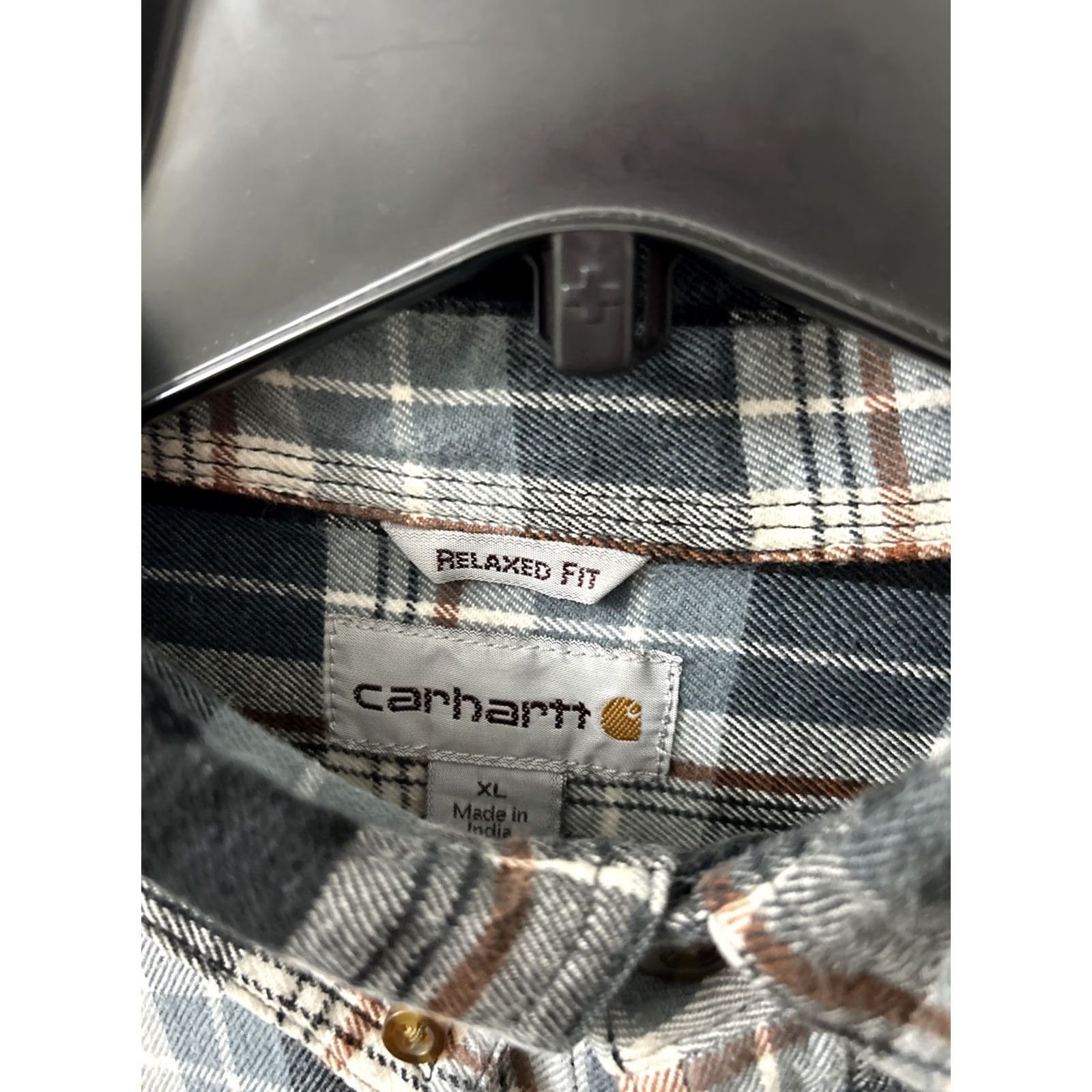 Carhartt Carhartt Shirt Mens XL Blue Trumbull Plaid Flannel Relaxed Button-Down L/S Size US XL / EU 56 / 4 - 6 Thumbnail
