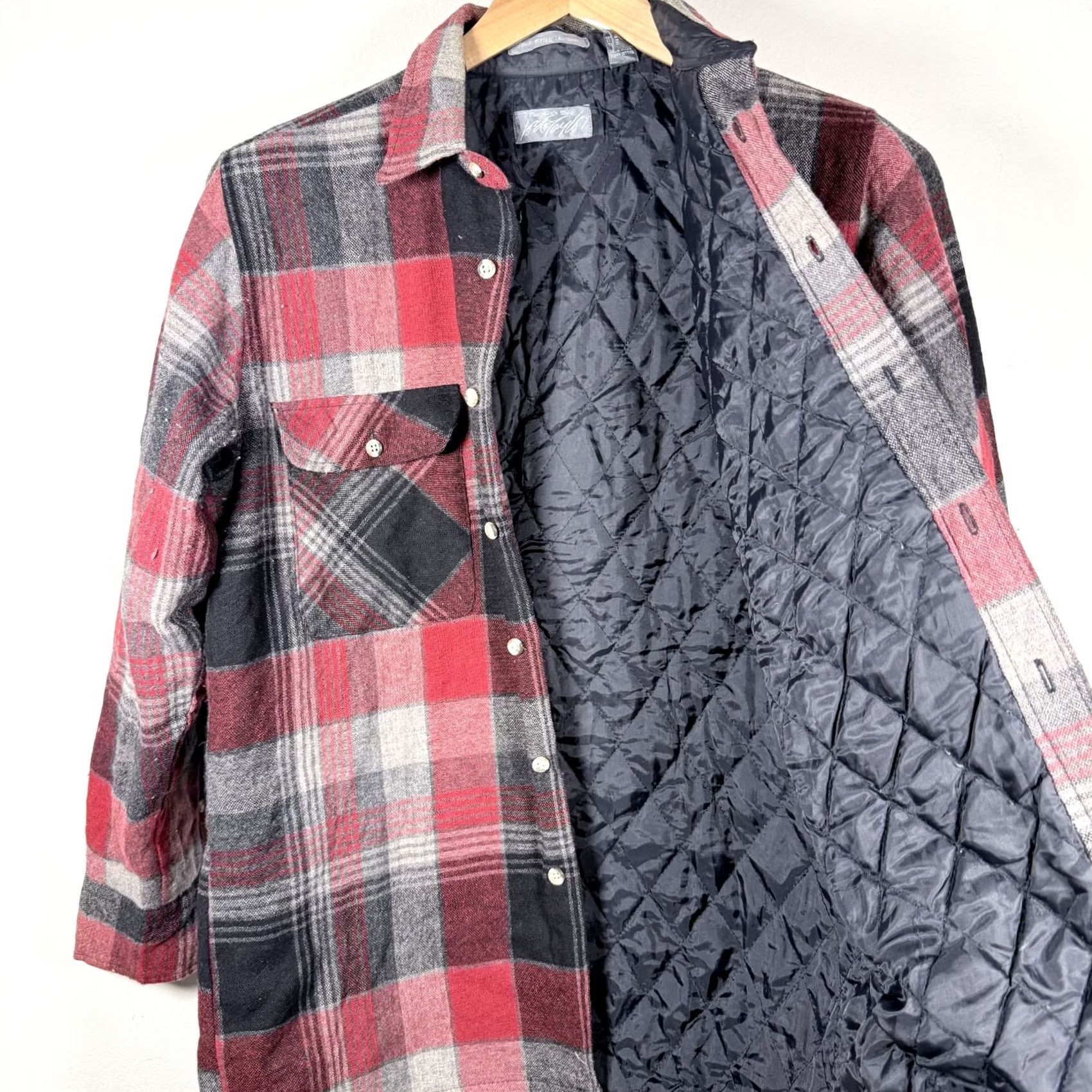Lord & Taylor Vintage Lord & Taylor Quilted Lined Flannel Jacket Red Black Plaid Men's Medium Size US M / EU 48-50 / 2 - 4 Thumbnail