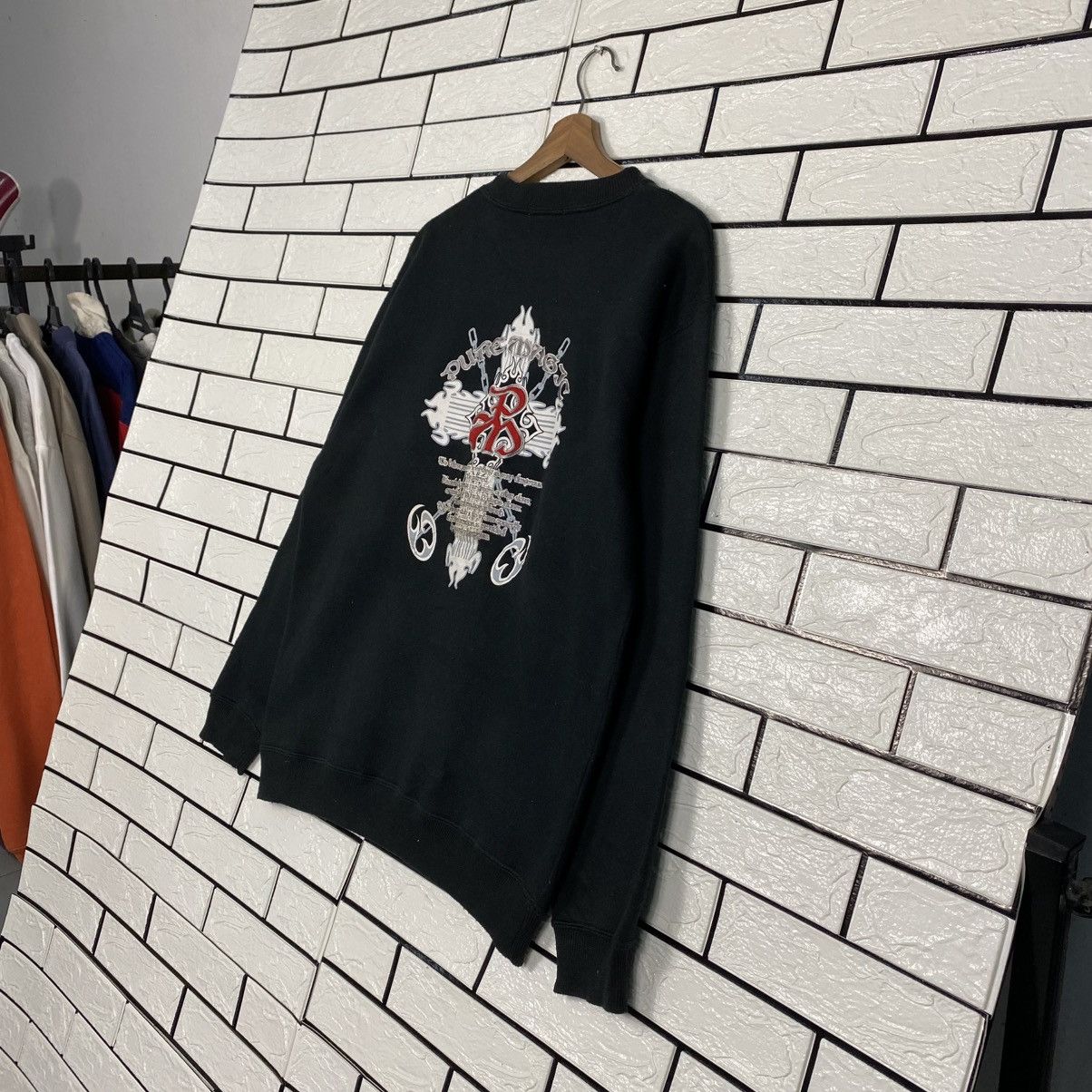 Japanese Brand 📌Vintage Sweatshirt Greetwood Big Logo Cross Design Size US L / EU 52-54 / 3 - 11 Thumbnail