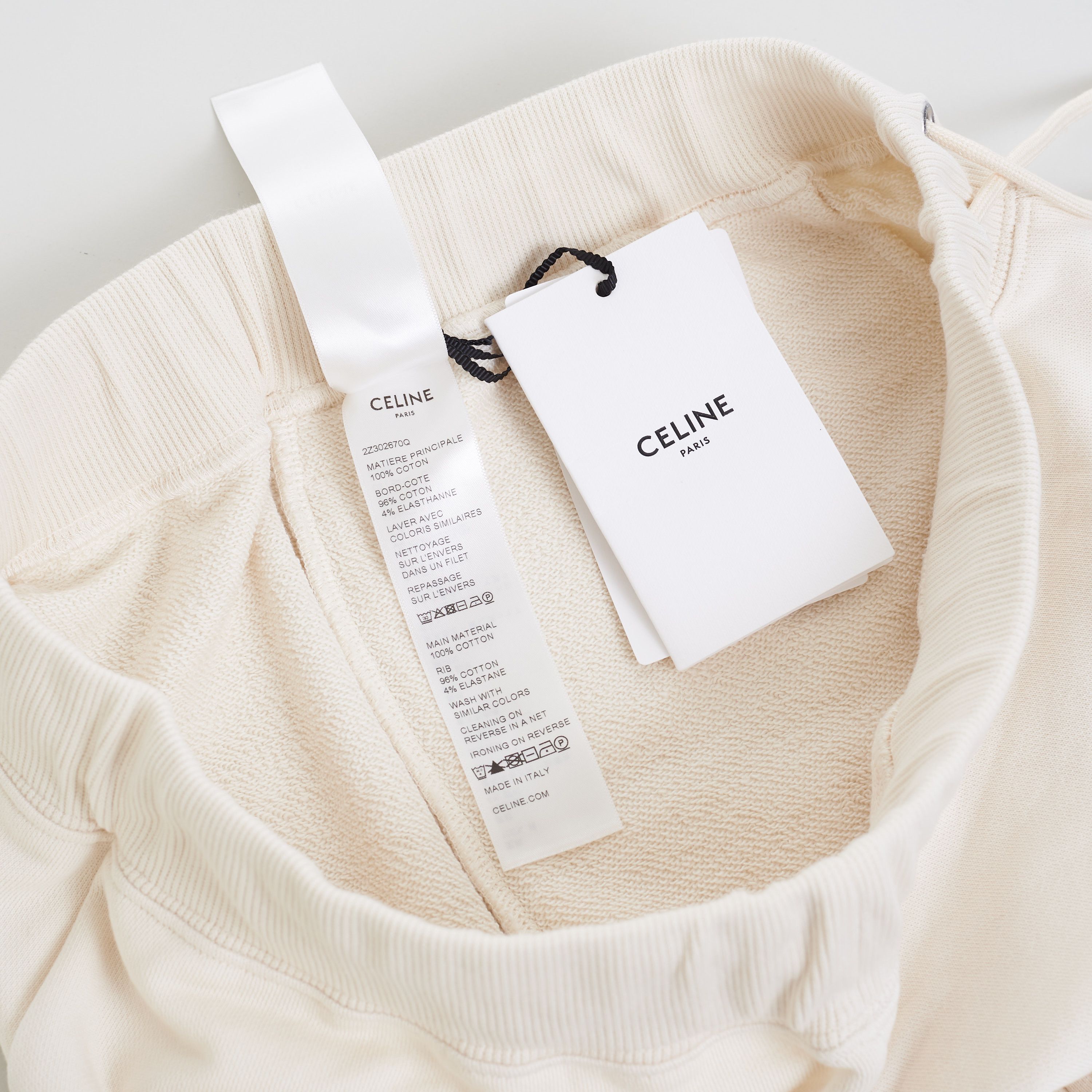 Celine Loose Celine Embroidered Shorts In Cream/Black Size M Size 30" / US 8 / IT 44 - 8 Thumbnail