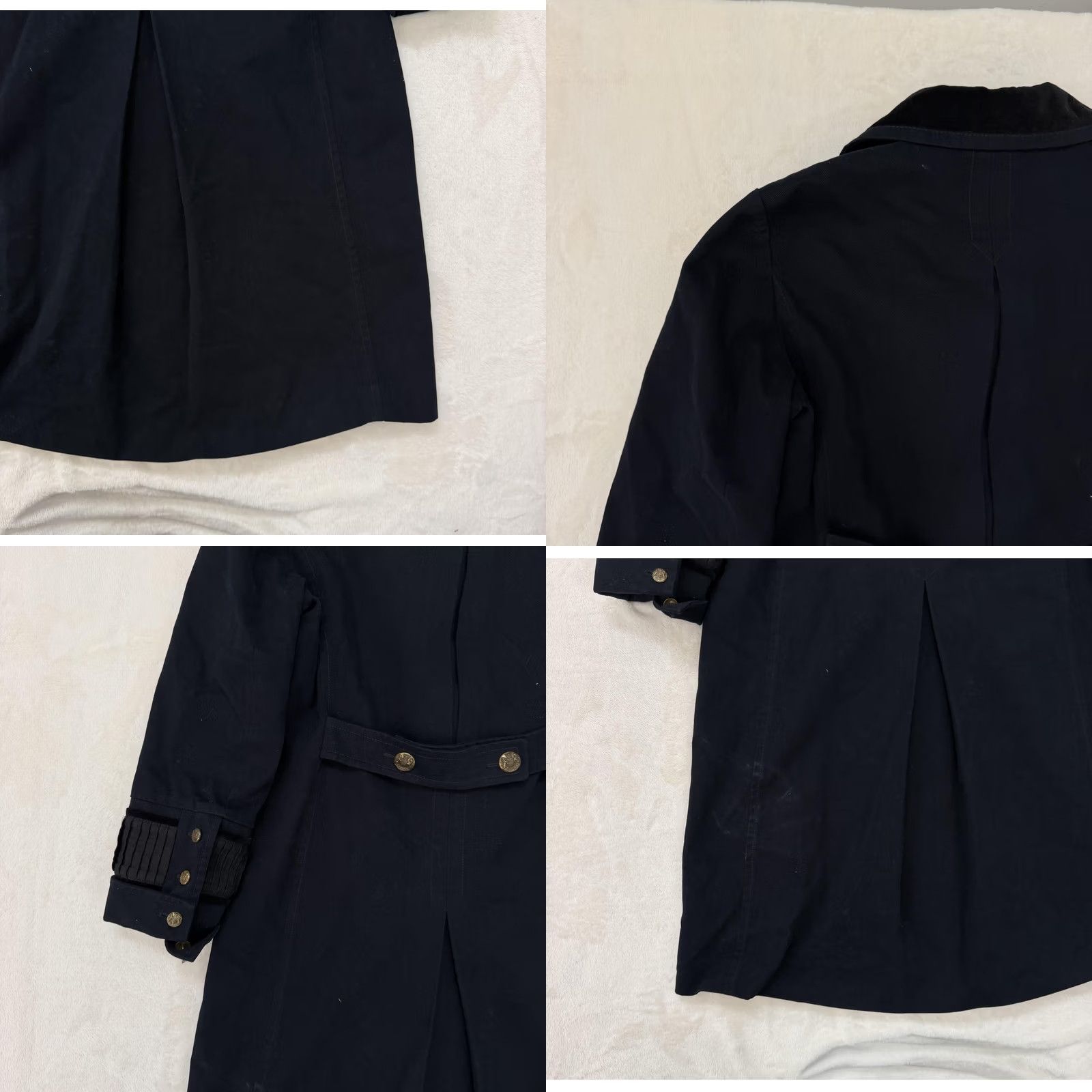 Ralph Lauren Ralph Lauren Polo Jeans Coat Womens Large Blue Trench Coat Military Army Buttoned Belted Long Sleeve Lined Twill Size 36" / US 14 / IT 50 - 10 Thumbnail
