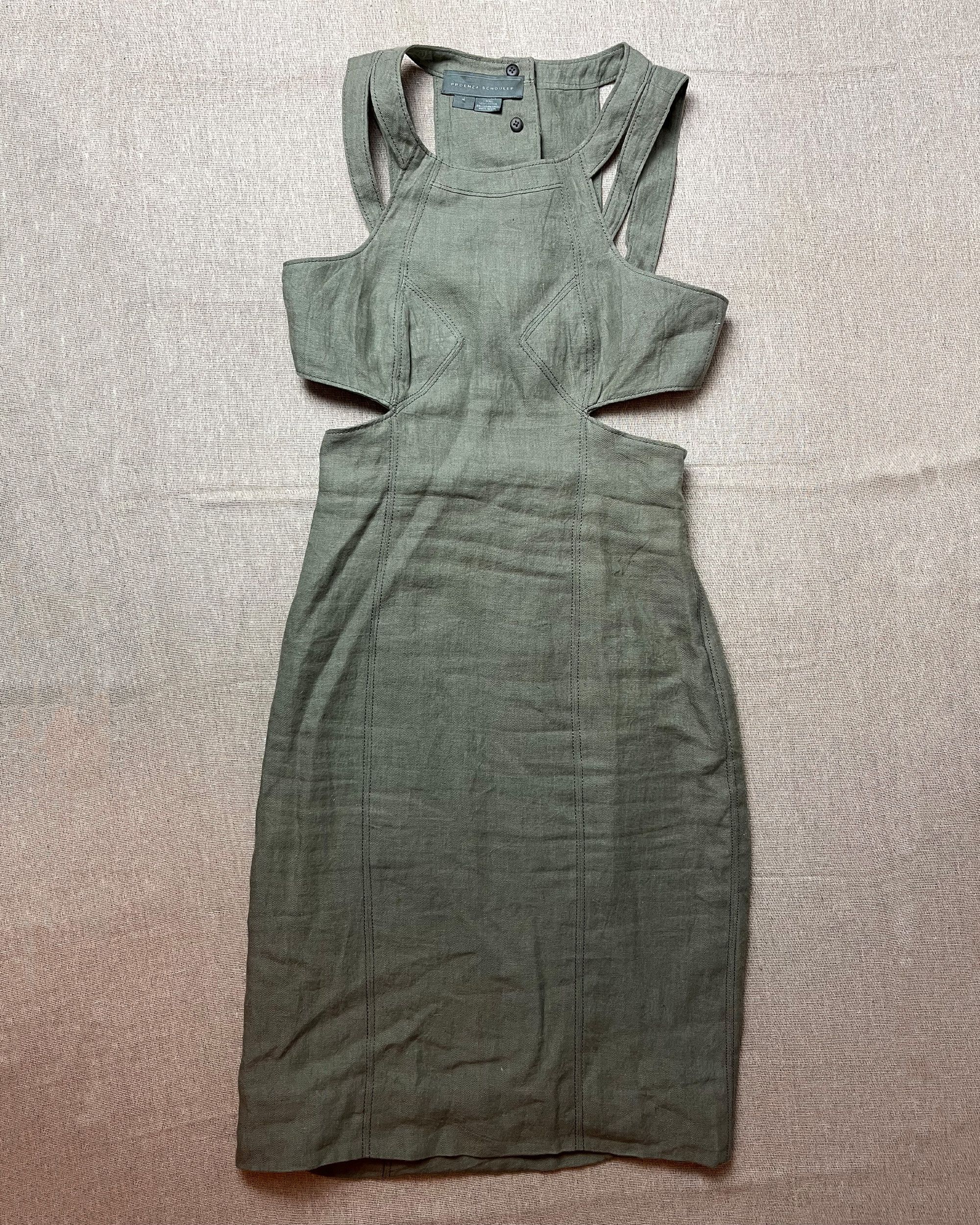 Proenza Schouler Proenza Schouler Grey cotton segmented midi dress Size XS / US 0-2 / IT 36-38 - 4 Thumbnail