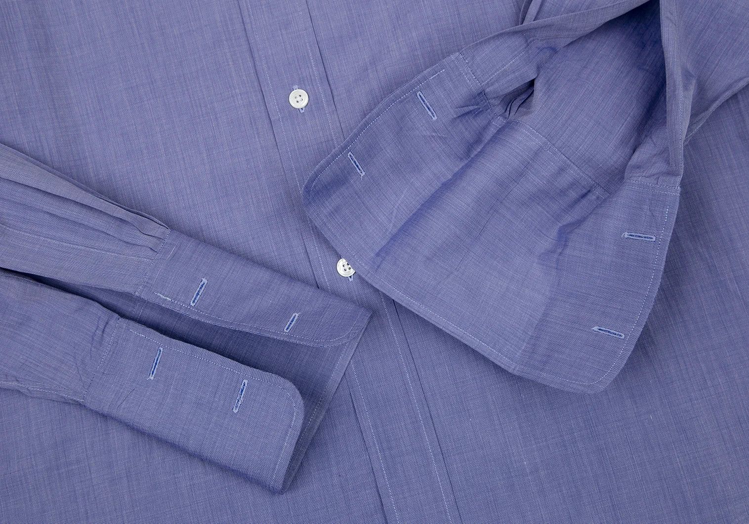 Hermes Cotton Double Cuff Shirt in Blue, Size 40 Size US XXS / EU 40 - 5 Thumbnail