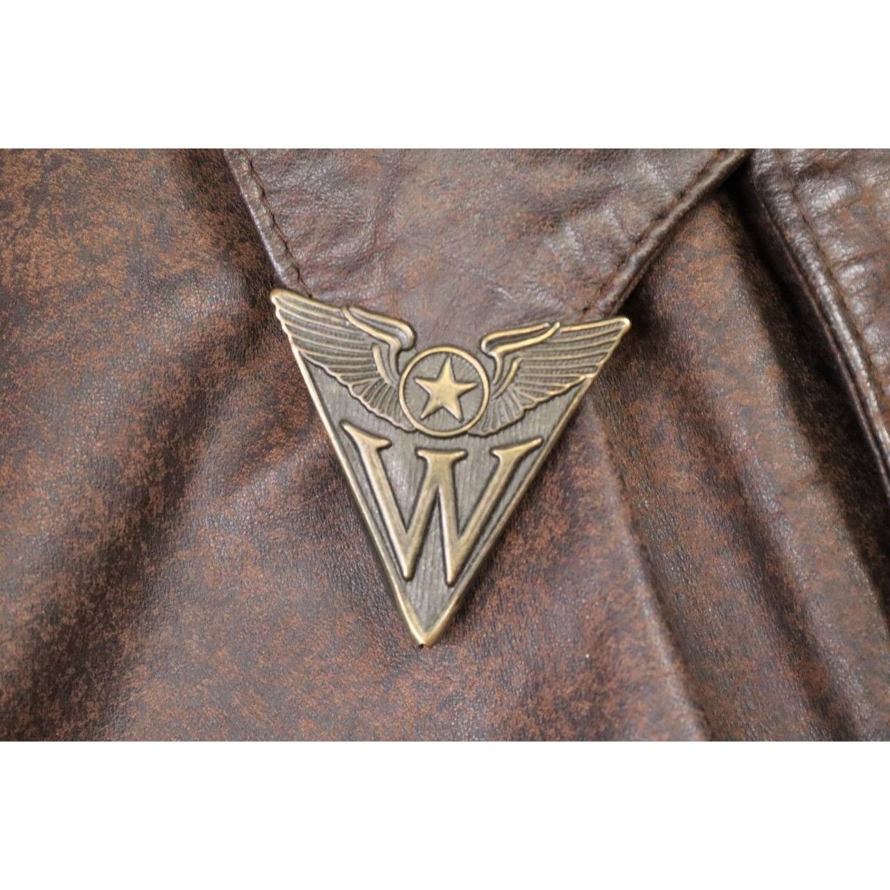 Vintage Vtg 70s Raffaelo Brown Leather Flight Bomber Jacket Sz 46 Size US L / EU 52-54 / 3 - 14 Thumbnail
