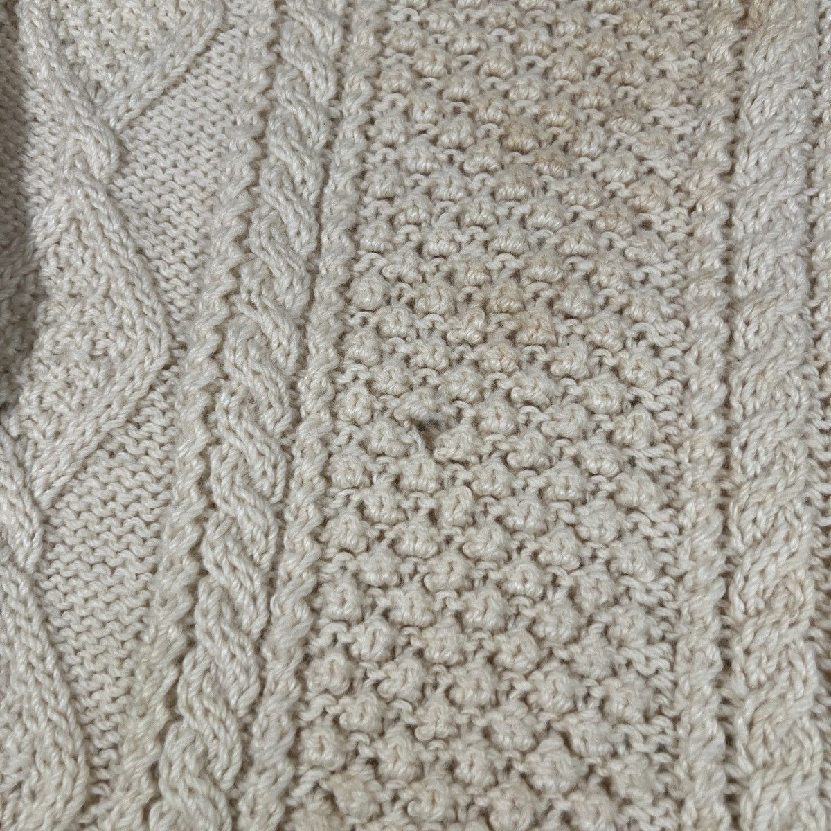 Aran Sweater Market VTG 70s Blarney Woolen Mills Aran Fisherman Sweater Size US L / EU 52-54 / 3 - 2 Thumbnail