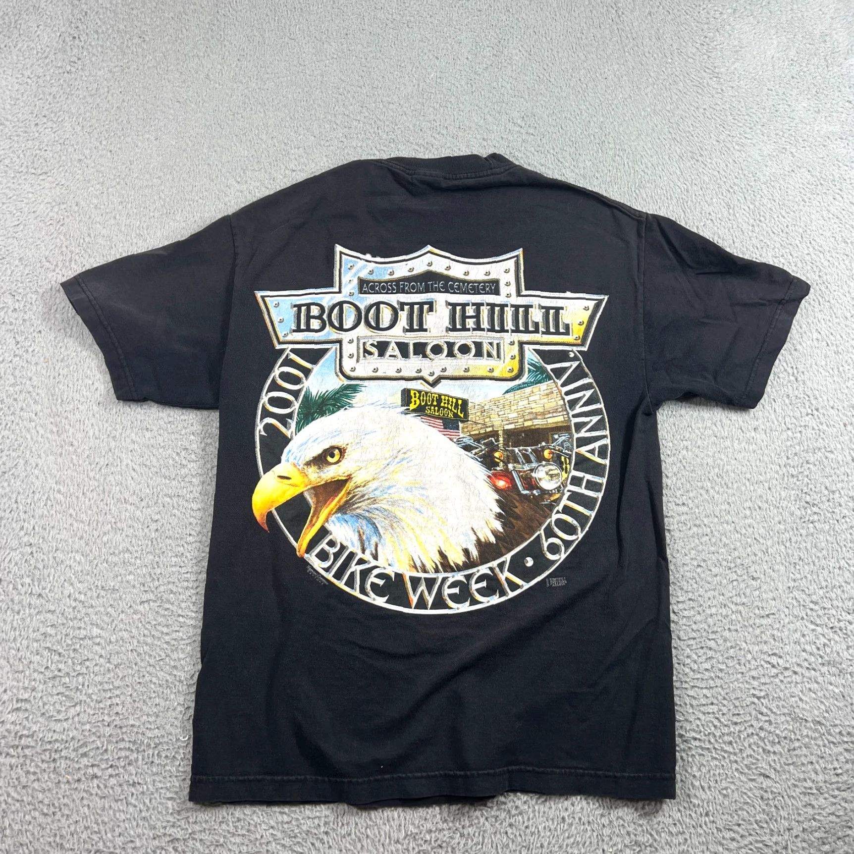 Vintage VINTAGE Murina Biker T-Shirt Men Medium Gray 2000s Motorcycle Eagle USA Saloon Size US M / EU 48-50 / 2 - 4 Thumbnail