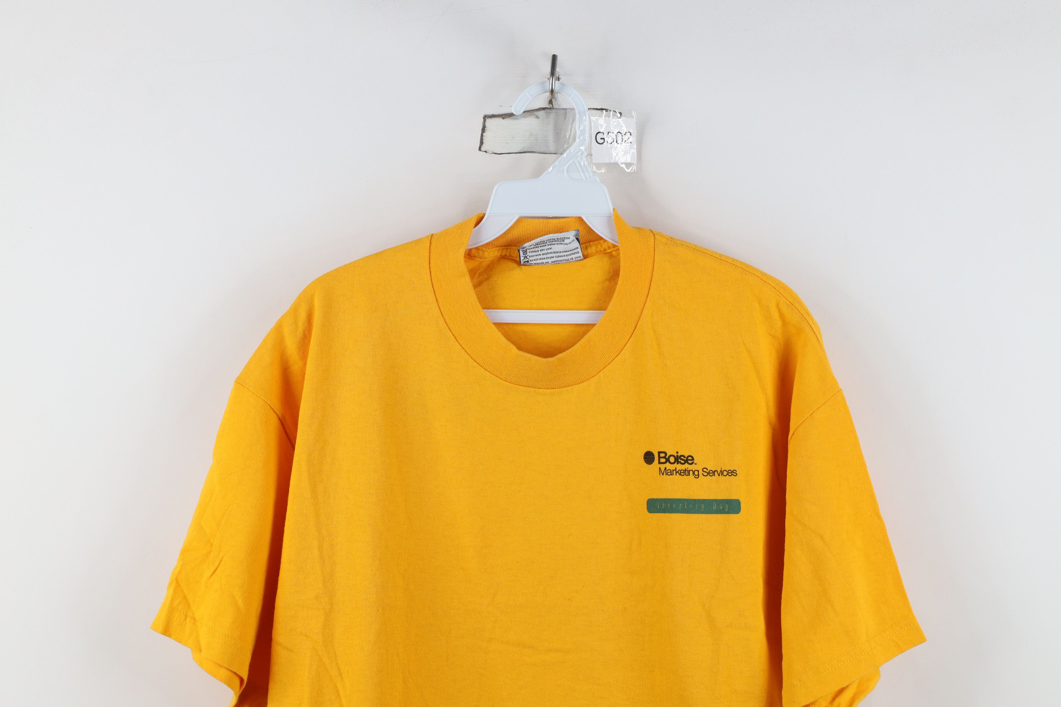 Vintage Vintage 90s Boise Marketing Services T-Shirt Yellow USA Size US L / EU 52-54 / 3 - 2 Thumbnail