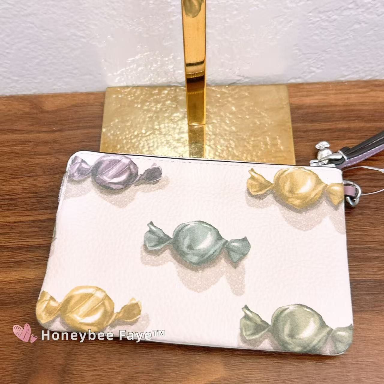 Coach Corner Zip Wristlet With Candy Print And Charm CDF34 Size ONE SIZE - 2 Thumbnail