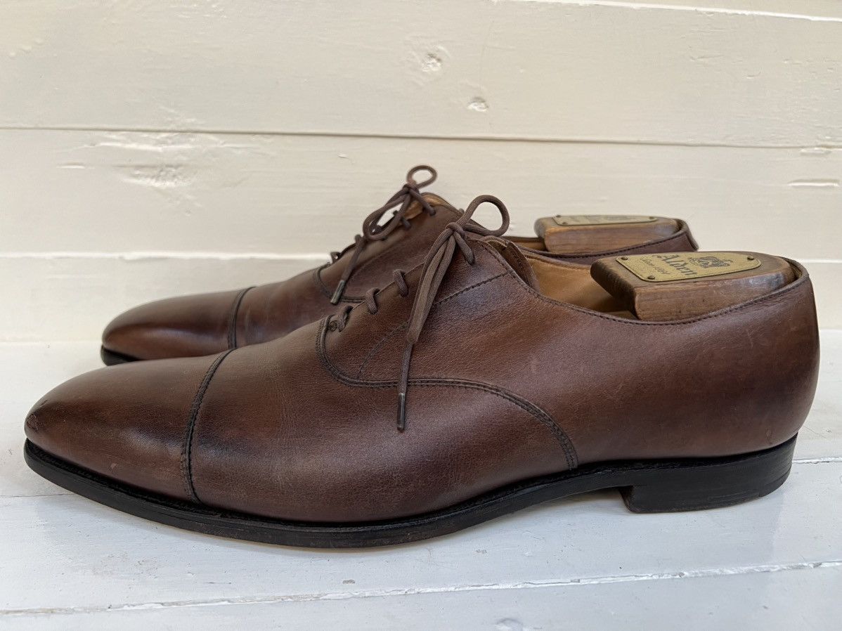 Crockett & Jones Crockett & Jones Hallam Brown Leather Cap-toe Balmoral Shoes Size US 9.5 / EU 42-43 - 4 Thumbnail