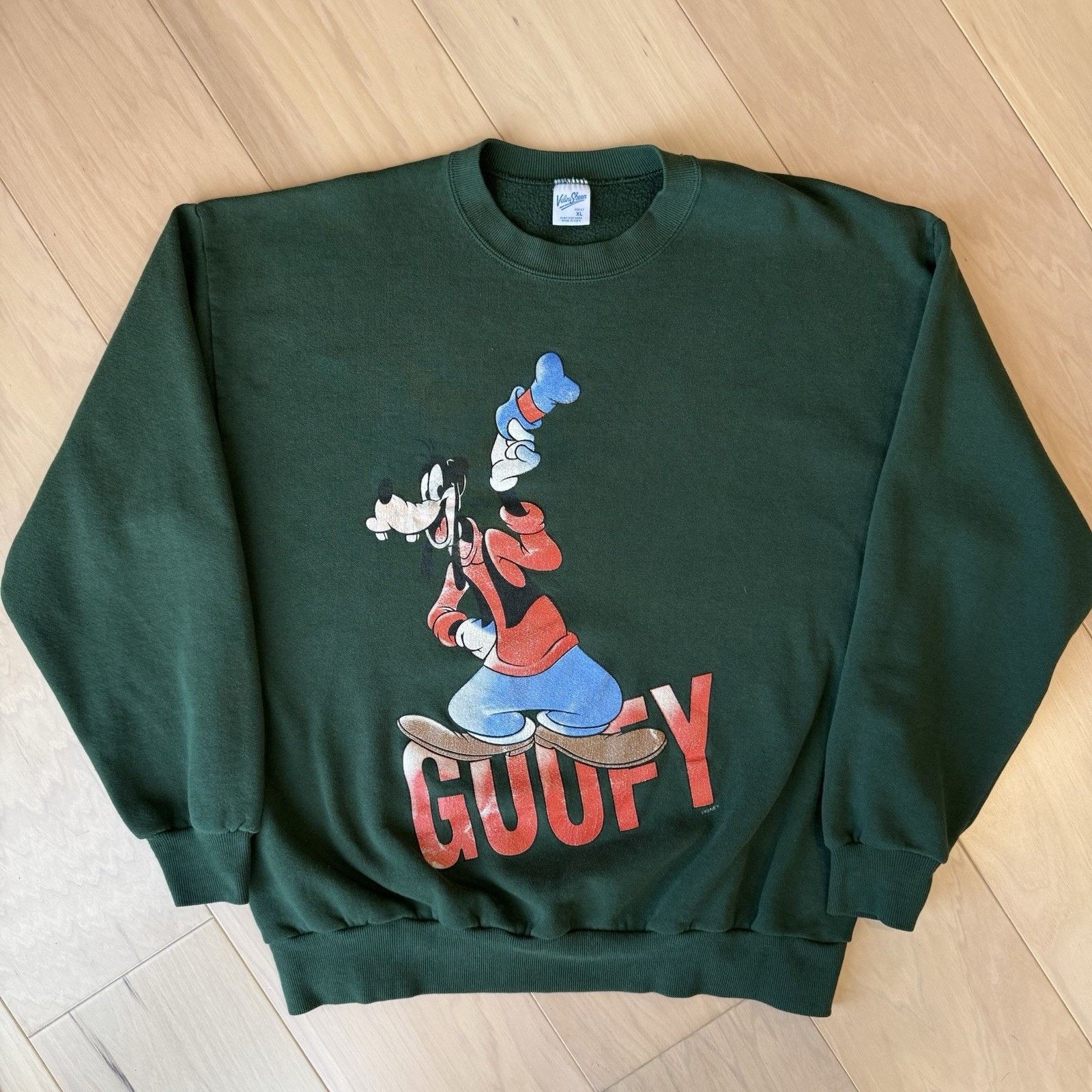 Disney Vintage Goofy Sweatshirt XL Green 90s Disney Cartoon Size US XL / EU 56 / 4 - 2 Thumbnail