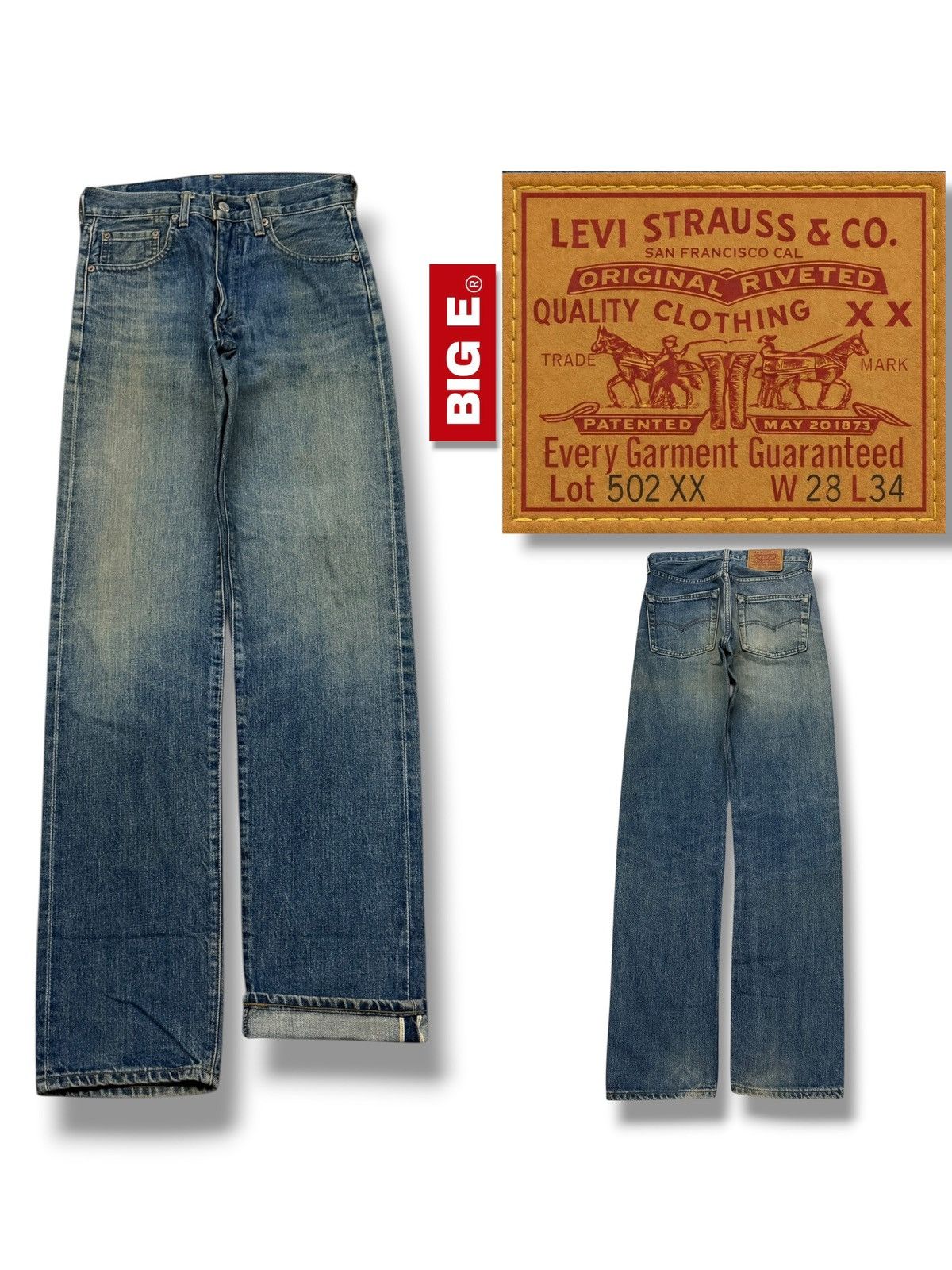 Levi's Vintage Clothing Vintage Levi’s 502 XX Big E Selvedge Denim Jeans Japan | W28 Size US 28 / EU 44 - 1 Thumbnail