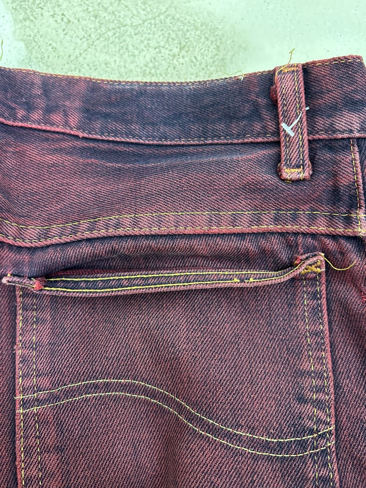Lee Vintage 80s USA Lee Rider Zip Talon 42 Washed Red Bleach Size US 29 - 15 Thumbnail