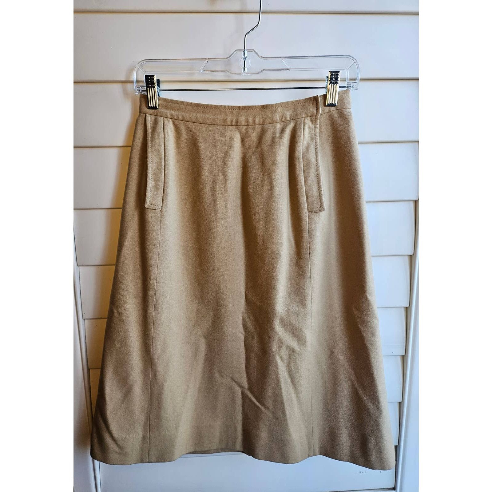 Pendleton Young Pendleton Vintage Wool Khaki High Waist A-Line Skirt Size 28" / US 6 / IT 42 - 1 Thumbnail