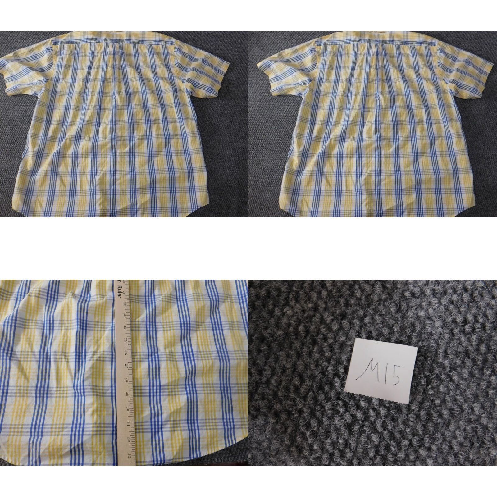 Cremieux Daniel Cremieux Mens Shirt XL Yellow Plaid Button-Up Knit Cotton Regular Short Sleeve Collared Button-Down Size US XL / EU 56 / 4 - 8 Thumbnail
