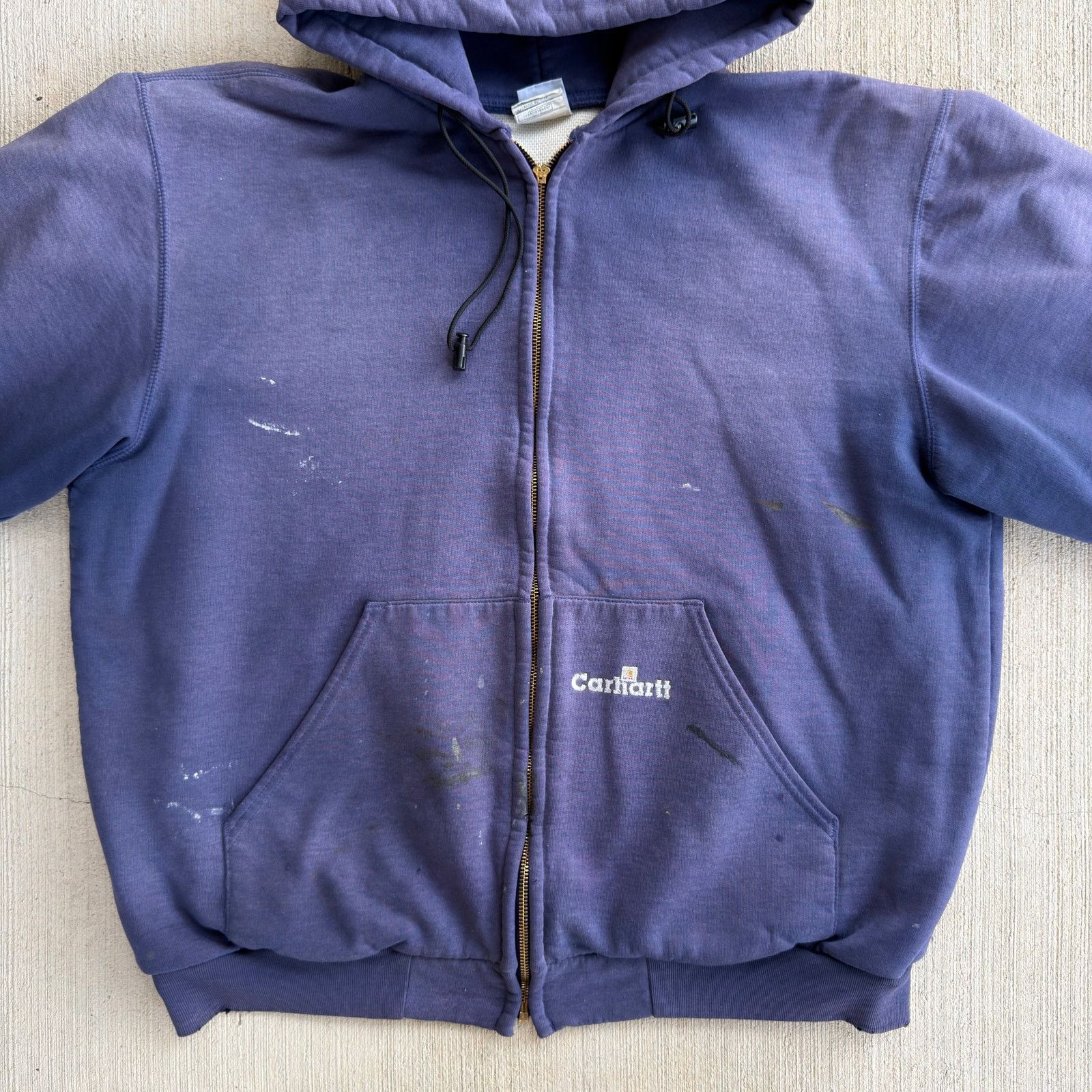 Carhartt × Vintage Carhartt faded blue zip up hoodie work wear sweatshirt Size US L / EU 52-54 / 3 - 3 Thumbnail