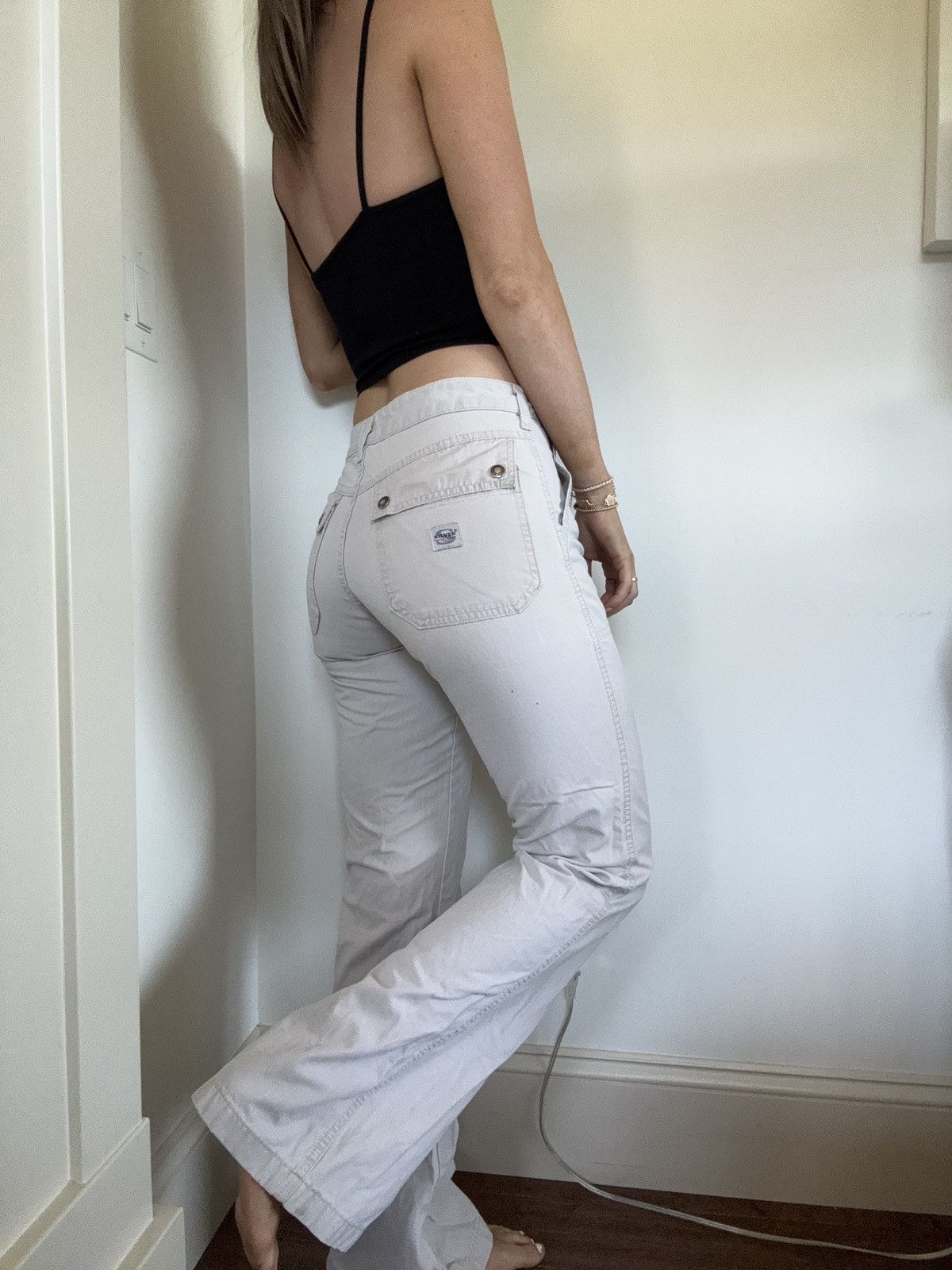 Silver Jeans Co. vintage 90s wide leg silver flared cargo pants Size 28" / US 6 / IT 42 - 4 Thumbnail