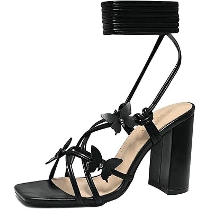 Other Sicare Women's 6 Black Butterfly Strappy Block Heel Shoes Size US 6 / IT 36 - 1 Thumbnail