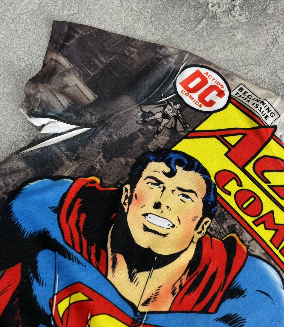 Marvel Comics Vintage Super Man Action DC Comics Over Print Men’s Shirt Size US XL / EU 56 / 4 - 7 Thumbnail