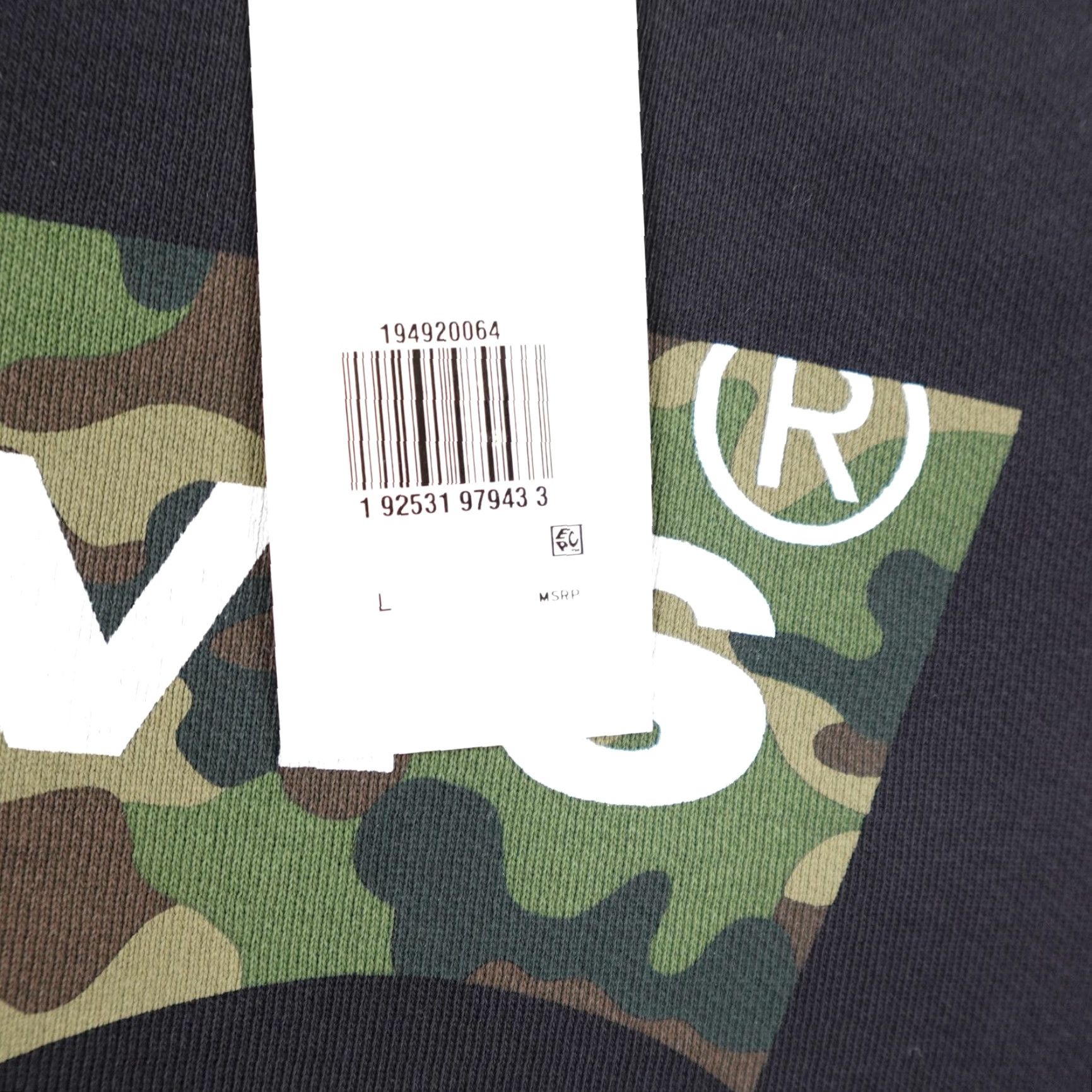 Levi's Levi's Sweatshirt Mens Large Black Crew Neck Camo Batwing Graphic Pullover NEW Size US L / EU 52-54 / 3 - 3 Thumbnail