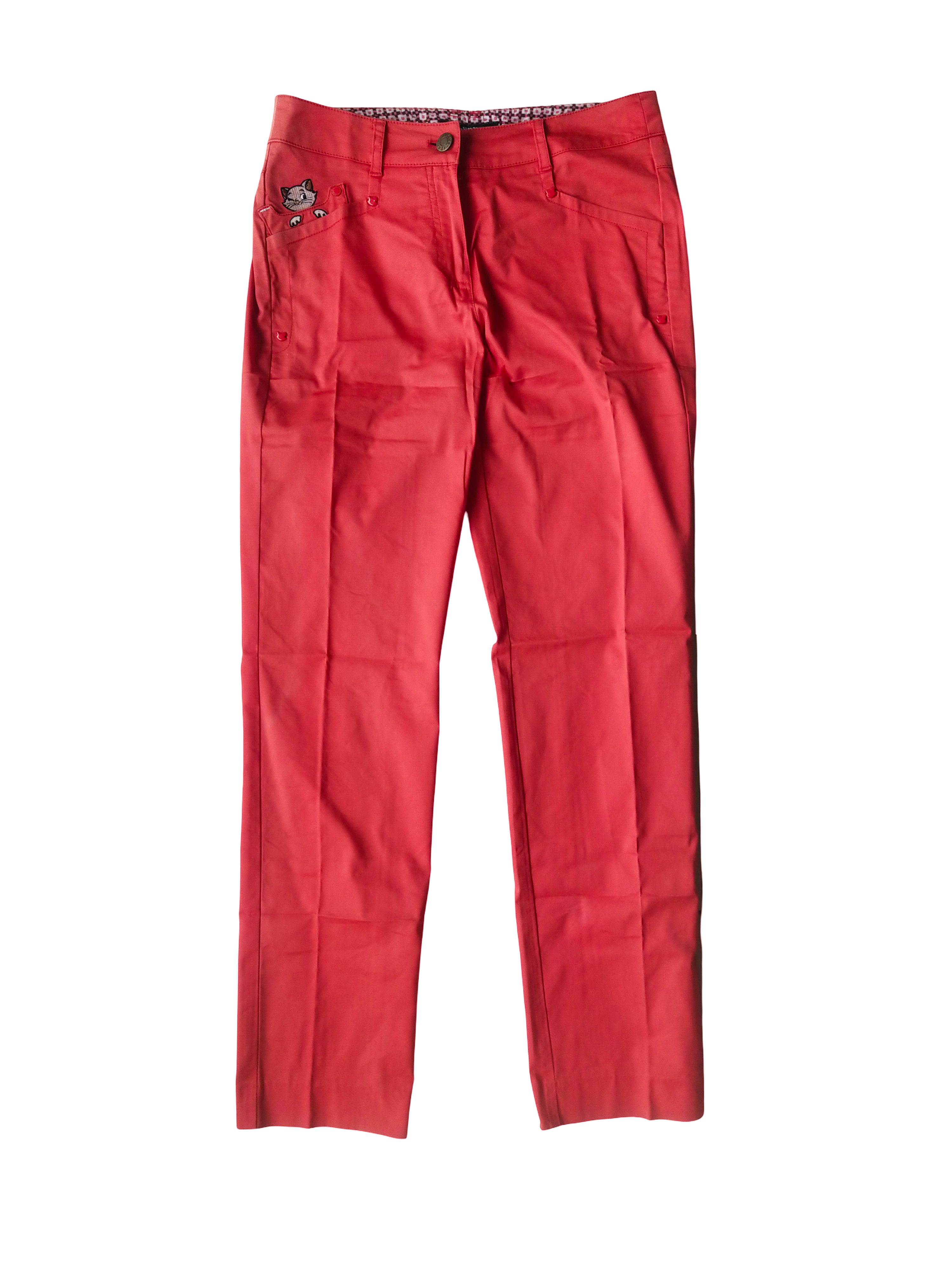 Hysteric Glamour Lynx Golf Kawaii Red Embroidered Cat Pants Japan Size 26" / US 2 / IT 38 - 1 Thumbnail