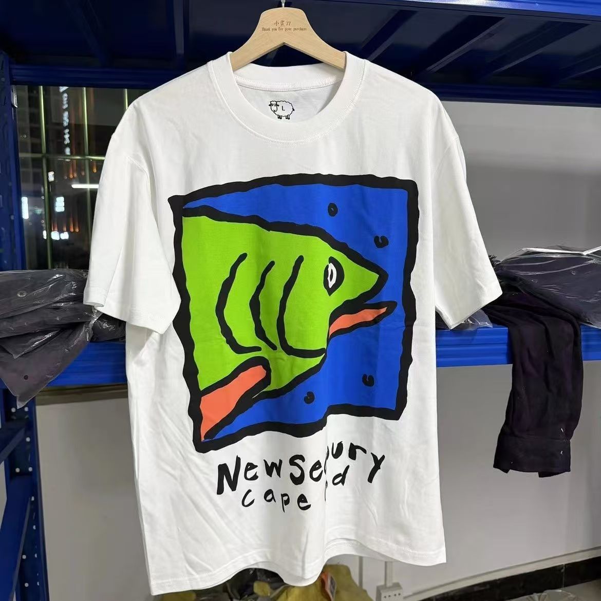 Vintage White Washed Vintage T-Shirt with Fish Print Size US M / EU 48-50 / 2 - 2 Thumbnail
