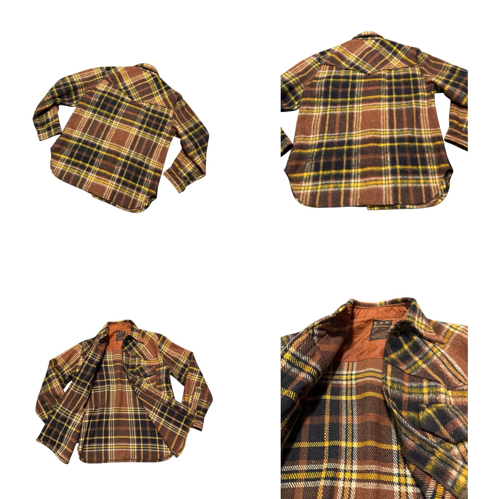 Vintage VGT 70s Alexander's CPO Shirt Jacket Mens L Plaid Wool Linen Blend Anchor Button Shirt Jacket Size US L / EU 52-54 / 3 - 9 Thumbnail