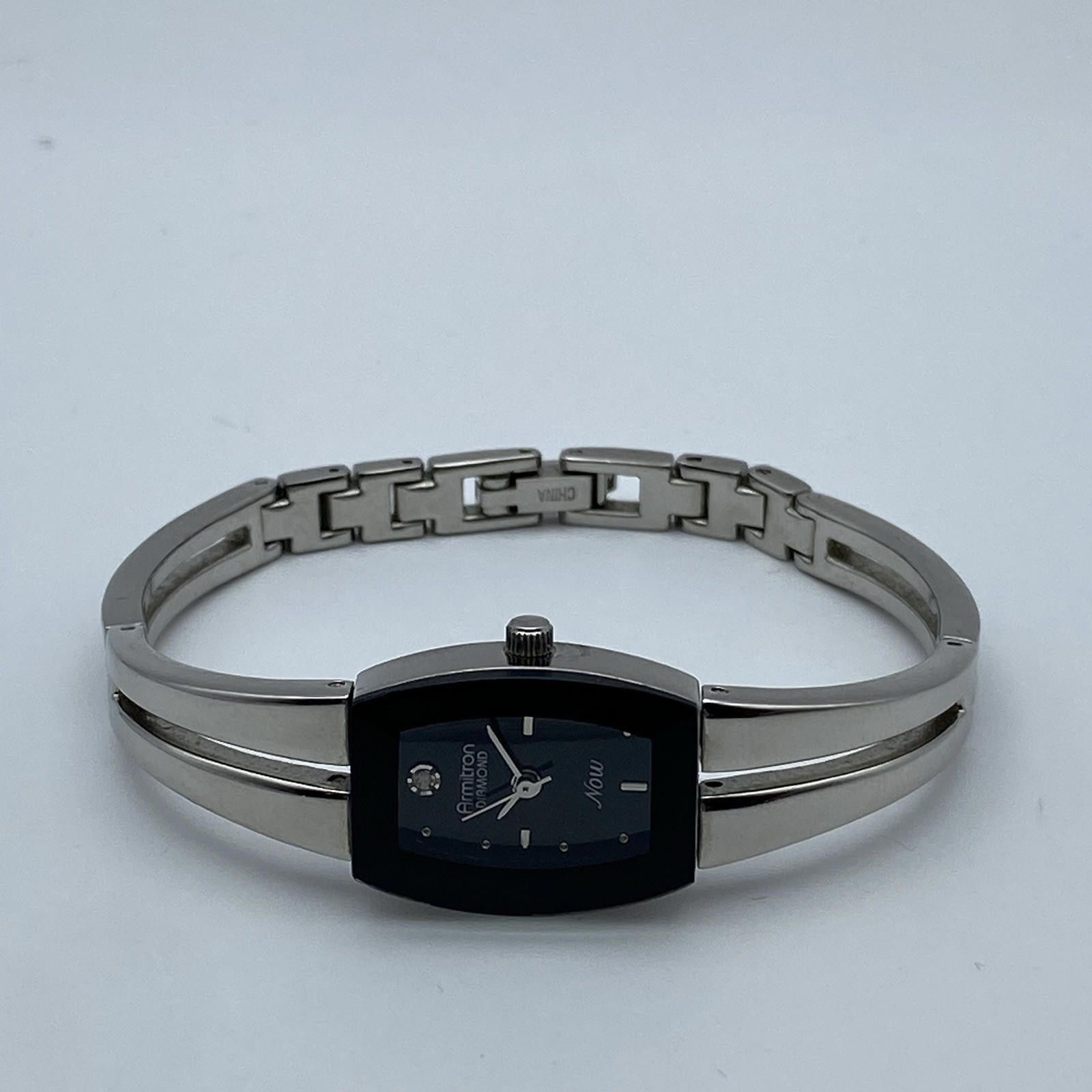 Designer Women's Armitron Diamond NOW Black Dial Bracelet Band Watch Size ONE SIZE - 4 Thumbnail