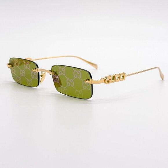 Gucci NEW GUCCI GG1808S 002 SUNGLASSES GOLD UNISEX SUNGLASSES Size ONE SIZE - 7 Thumbnail