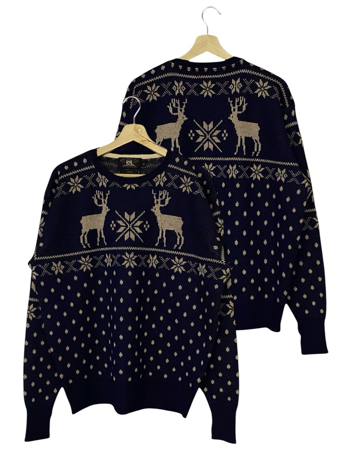 RRL Ralph Lauren Vintage Double RL Ralph Lauren Wool Knitwear Sweaters Size US L / EU 52-54 / 3 - 1 Thumbnail