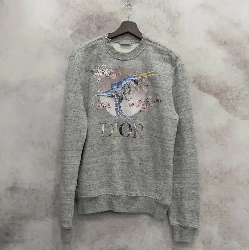 Dior Dior Gray Cotton Long Sleeve Sweatshirt . Size US S / EU 44-46 / 1 - 1 Thumbnail