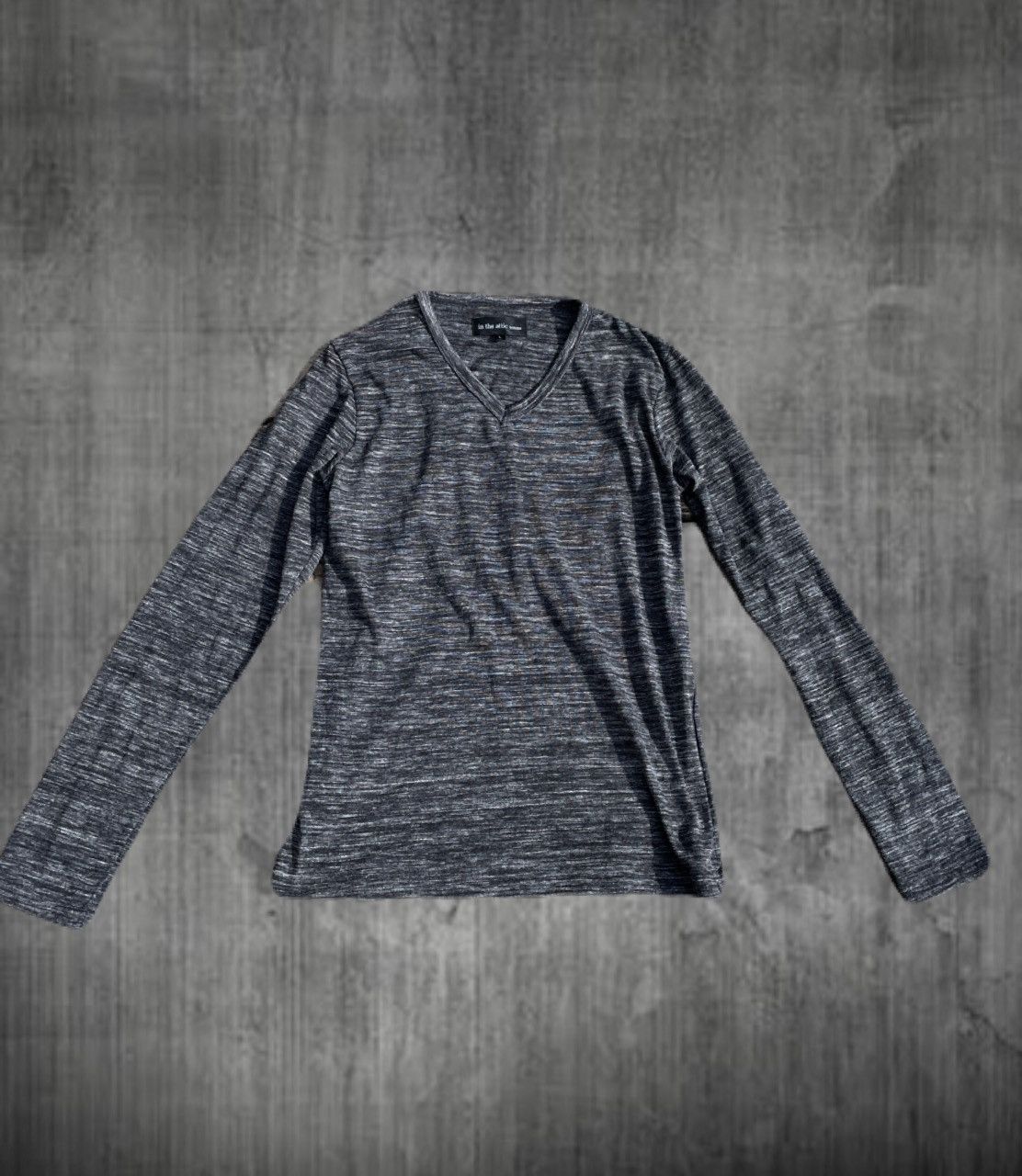 2000s Japanese archive Vkei Drape V-neck Long Sleeve Tee