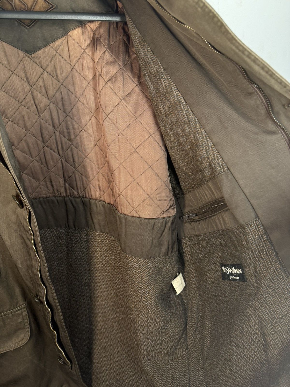 Yves Saint Laurent 90s Warm YSL Jacket Brown Autumn Parka Classic Zip Up Size US XL / EU 56 / 4 - 11 Thumbnail