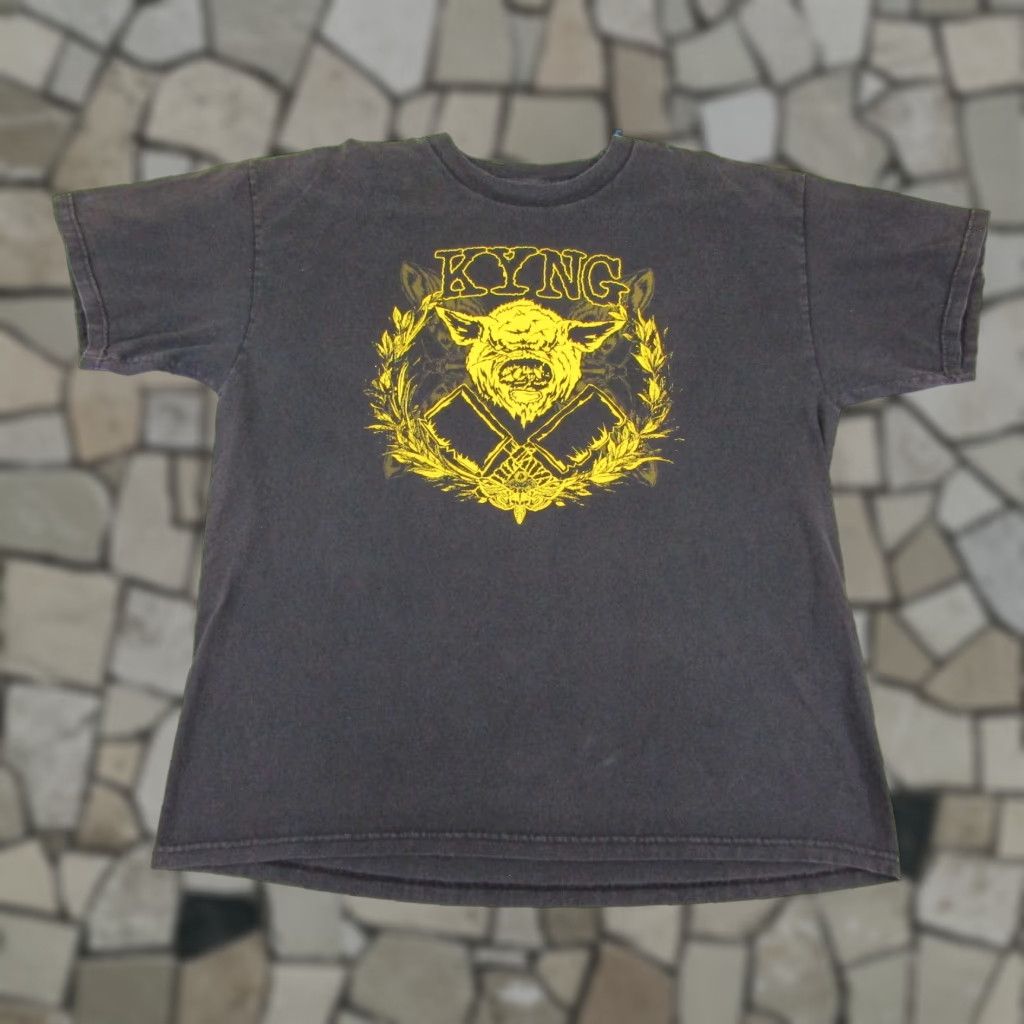Vintage VINTAGE Kyng Shirt Mens XL Black Yellow Heavy Metal Rock Band Concert Tee Size US XL / EU 56 / 4 - 1 Thumbnail