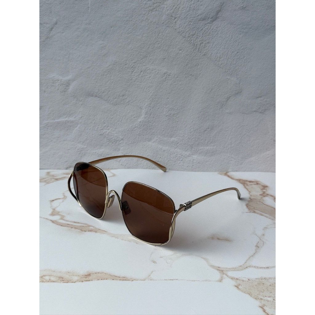 Miu Miu NEW Miu Miu MU A57S Oversized Sunglasses in Gold Brown $637 Size ONE SIZE - 4 Thumbnail