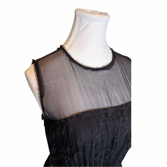 Diane von Furstenberg VTG Diane von Furstenberg DVF Black Lace Sheer Mini Dress Size M / US 6-8 / IT 42-44 - 5 Thumbnail