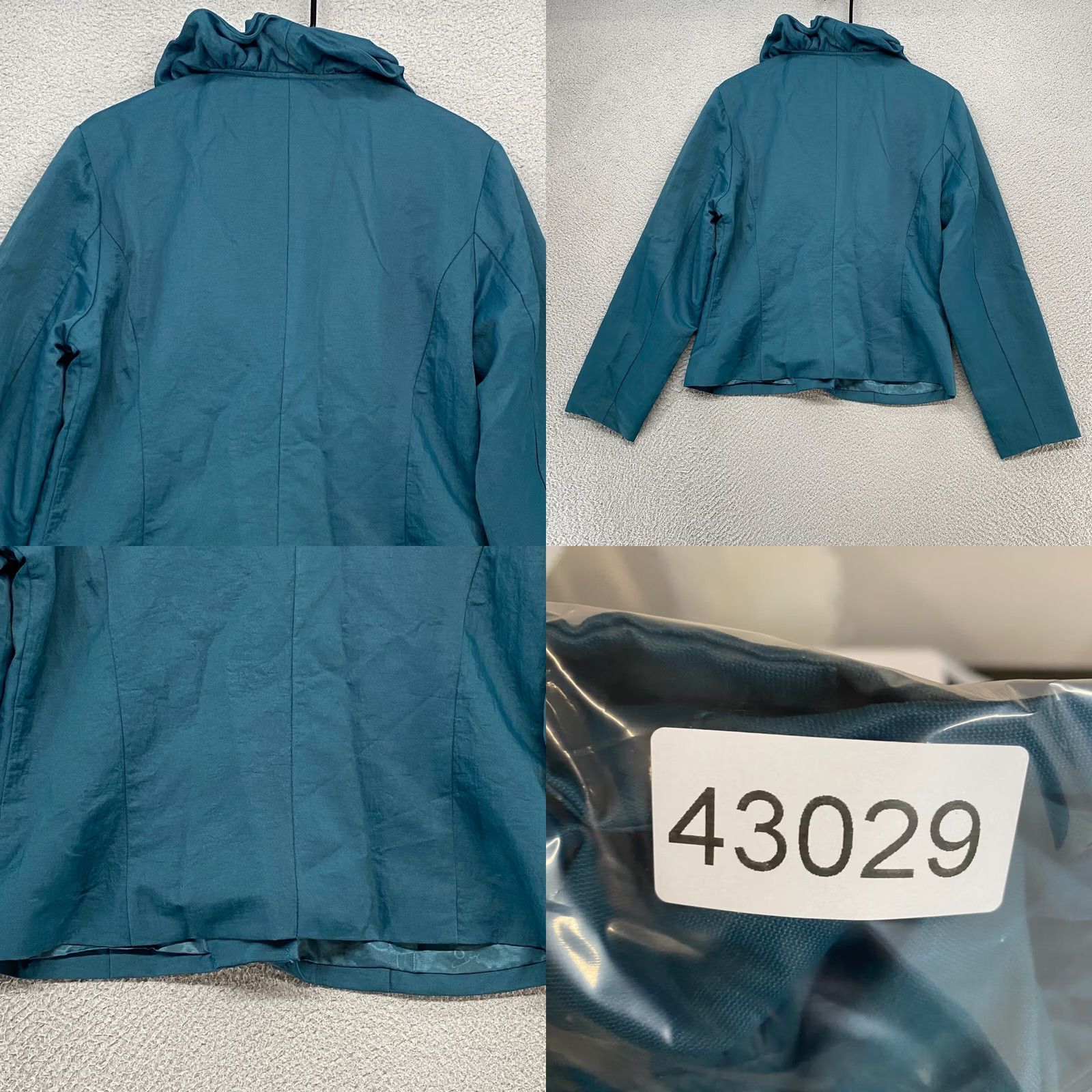 Altea Samuel Dong Jacket Womens XL Teal Ruffled Collar Artsy Boho 90s Size XL / US 12-14 / IT 48-50 - 8 Thumbnail