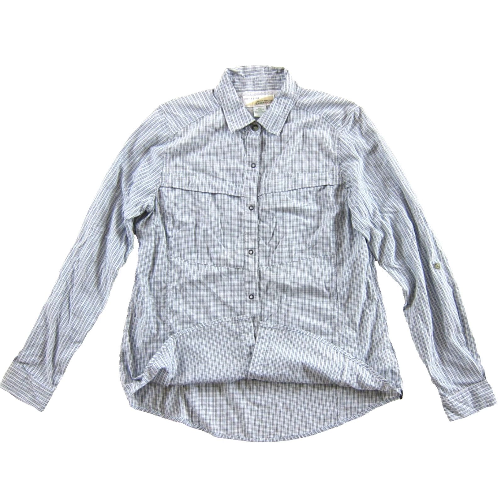 ExOfficio EXOFFICIO Shirt Woman L Nylon White Blue Black Checked Collar Long Sleeve Size L / US 10 / IT 46 - 5 Thumbnail