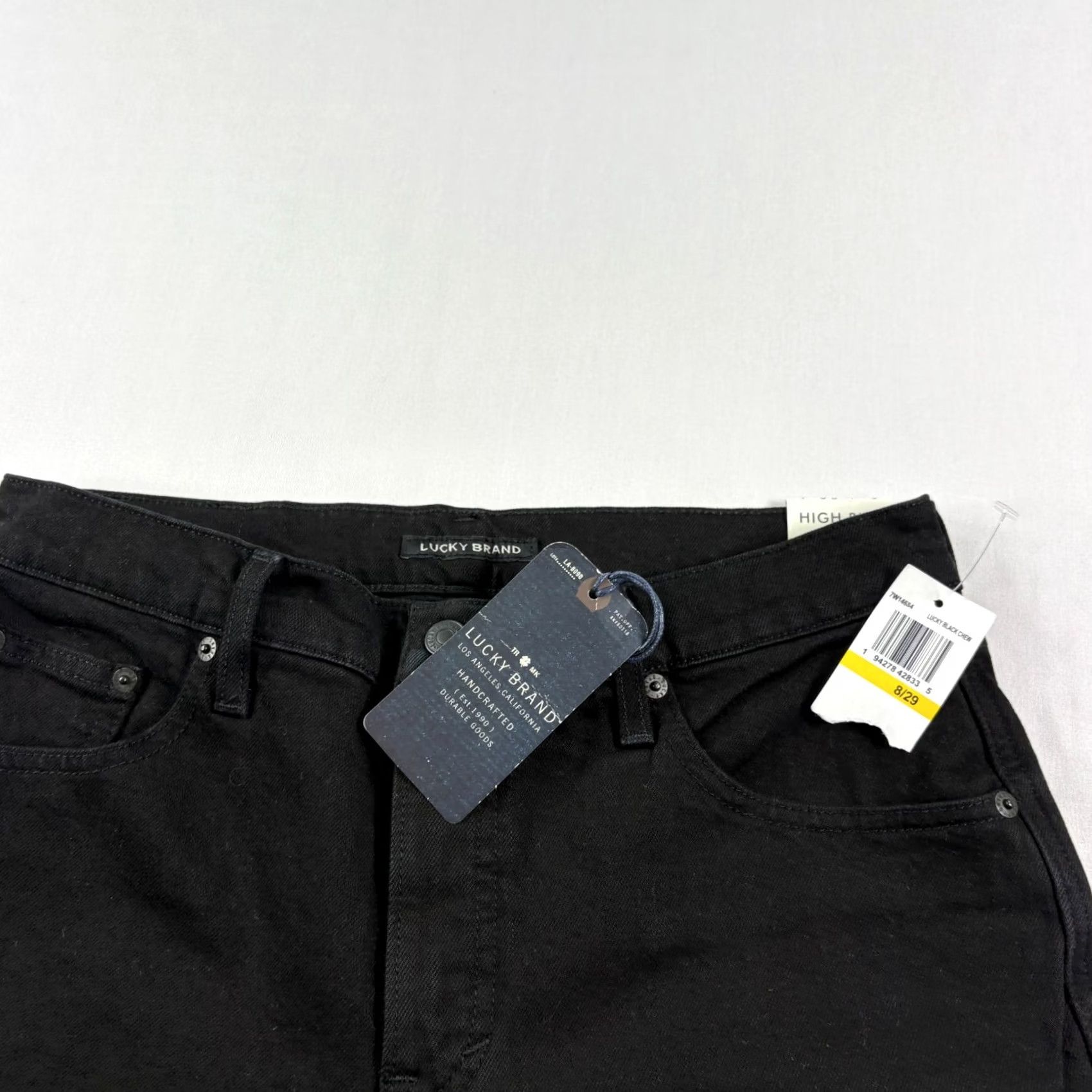 Lucky Brand Lucky Brand Jeans Womens 8/29 Black Mid Rise Straight Ankle Fringed Hem NEW READ Size 30" / US 8 / IT 44 - 2 Thumbnail
