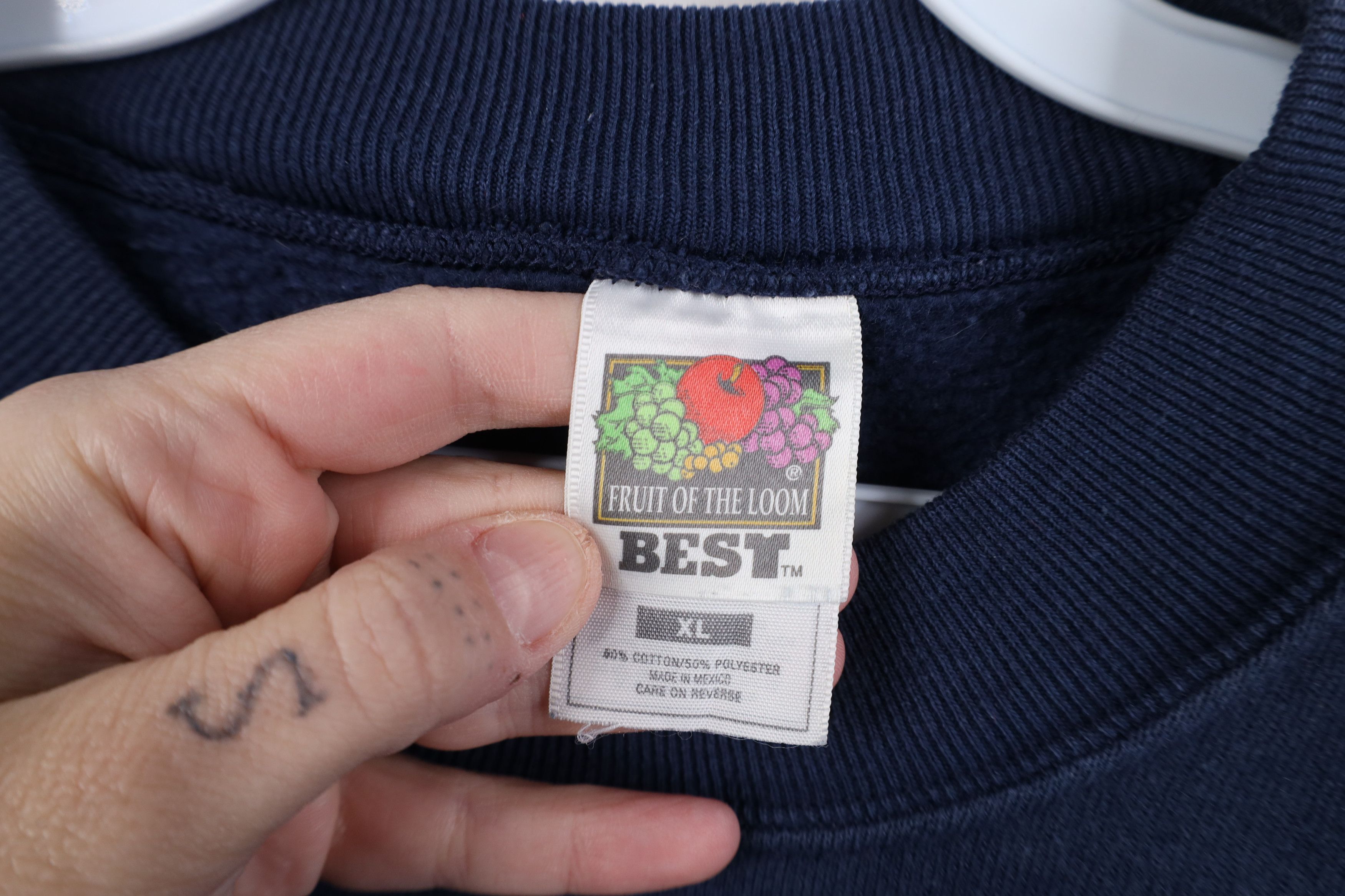 Vintage Vintage 90s Streetwear Spell New York City Sweatshirt Blue Size US XL / EU 56 / 4 - 9 Thumbnail