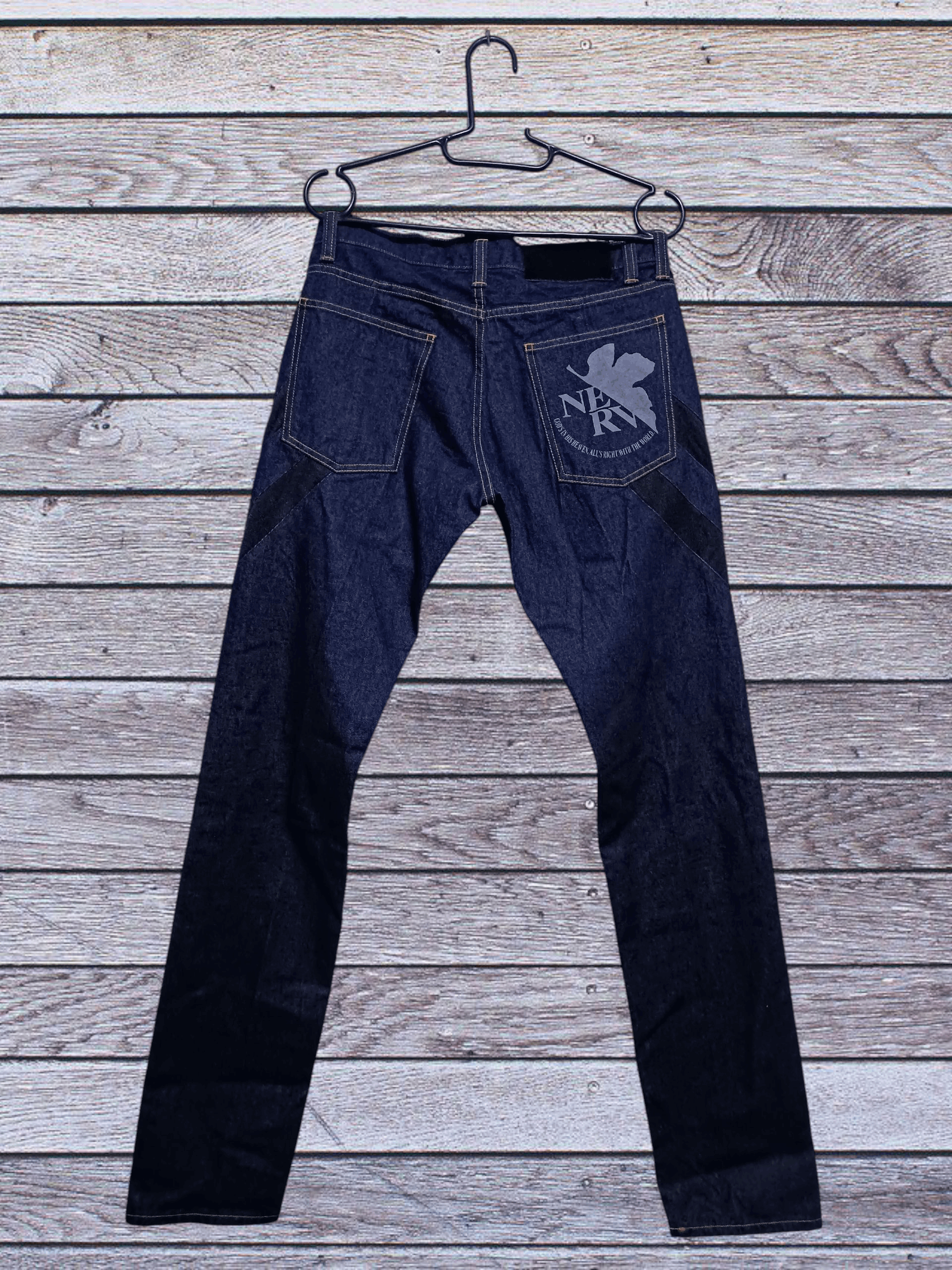 Japanese Brand 🇯🇵Extremely Rare Eva Cospa Evangelion Line Design Denim Size US 30 / EU 46 - 3 Thumbnail